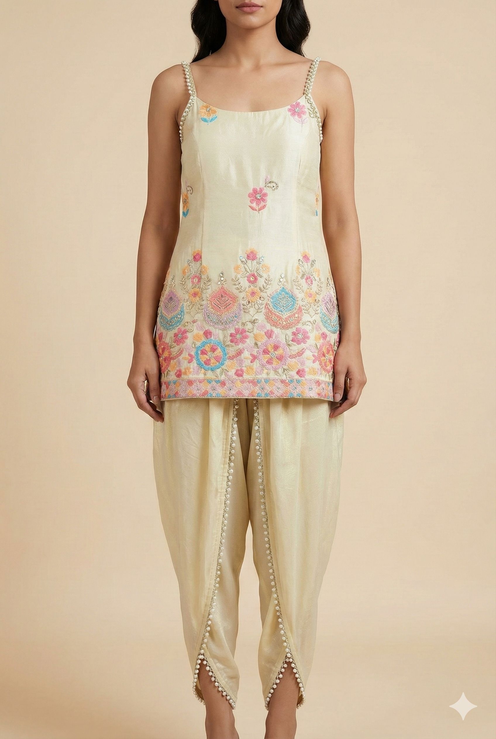 Shree Shanti Selection - Ivory Embroidered Sharara