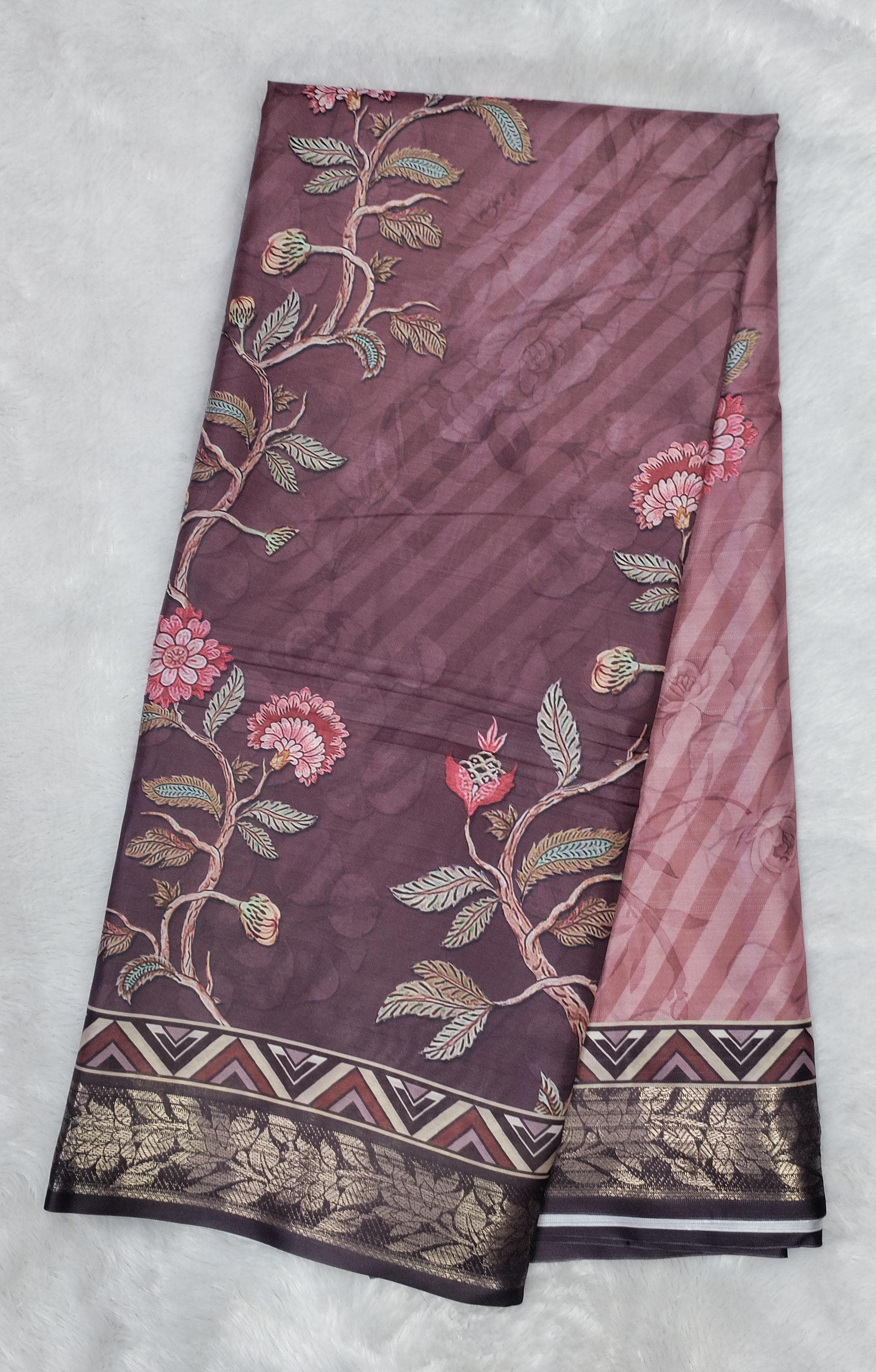 Shubh Sarees - Jacquard Digital Print Saree