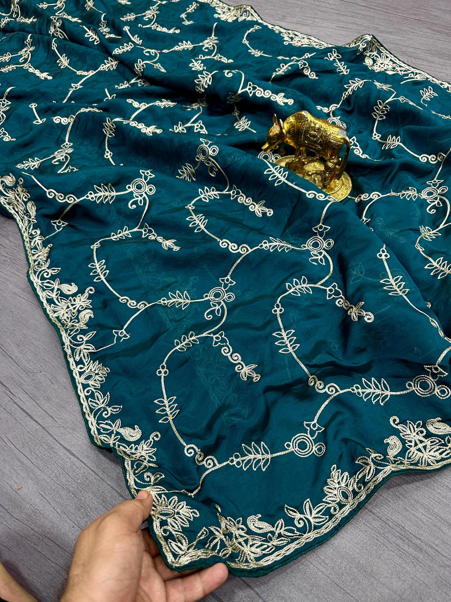 Chain Jaal Silk Saree
