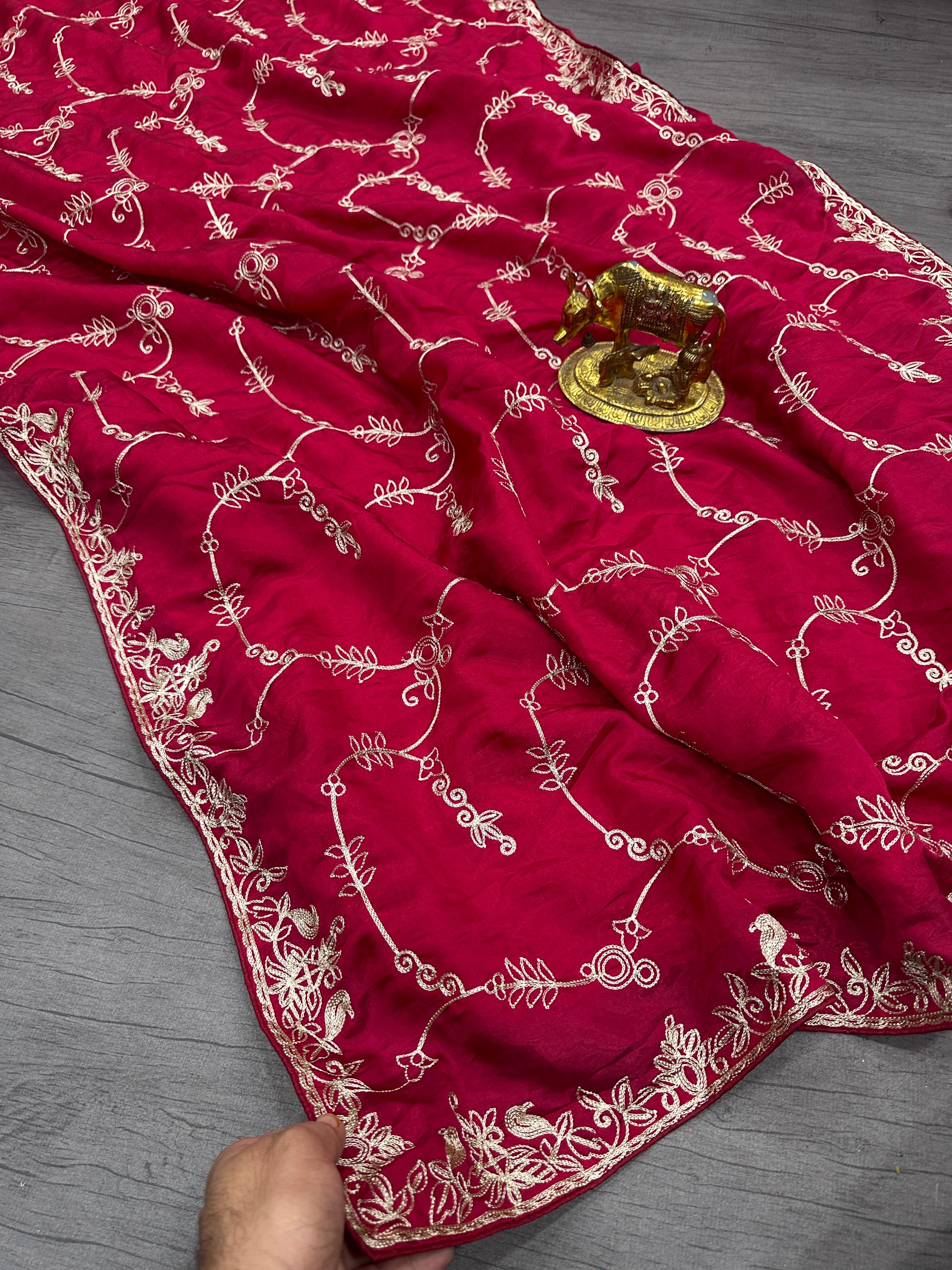 Chain Jaal Silk Saree