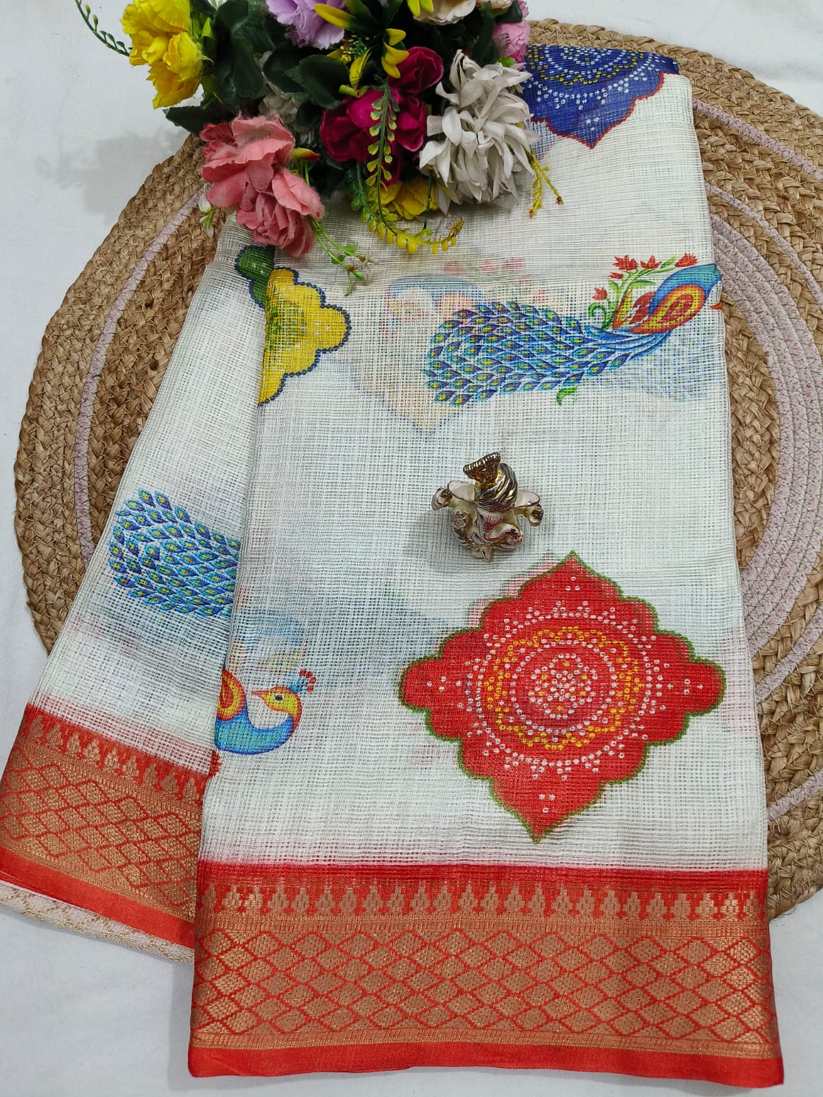 Shubh Sarees - Cotton Silk Digital Saree