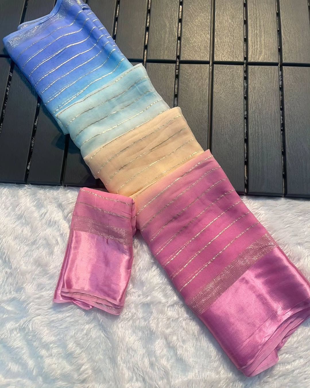 Shubh Sarees - Viscose Georgette 4D Saree