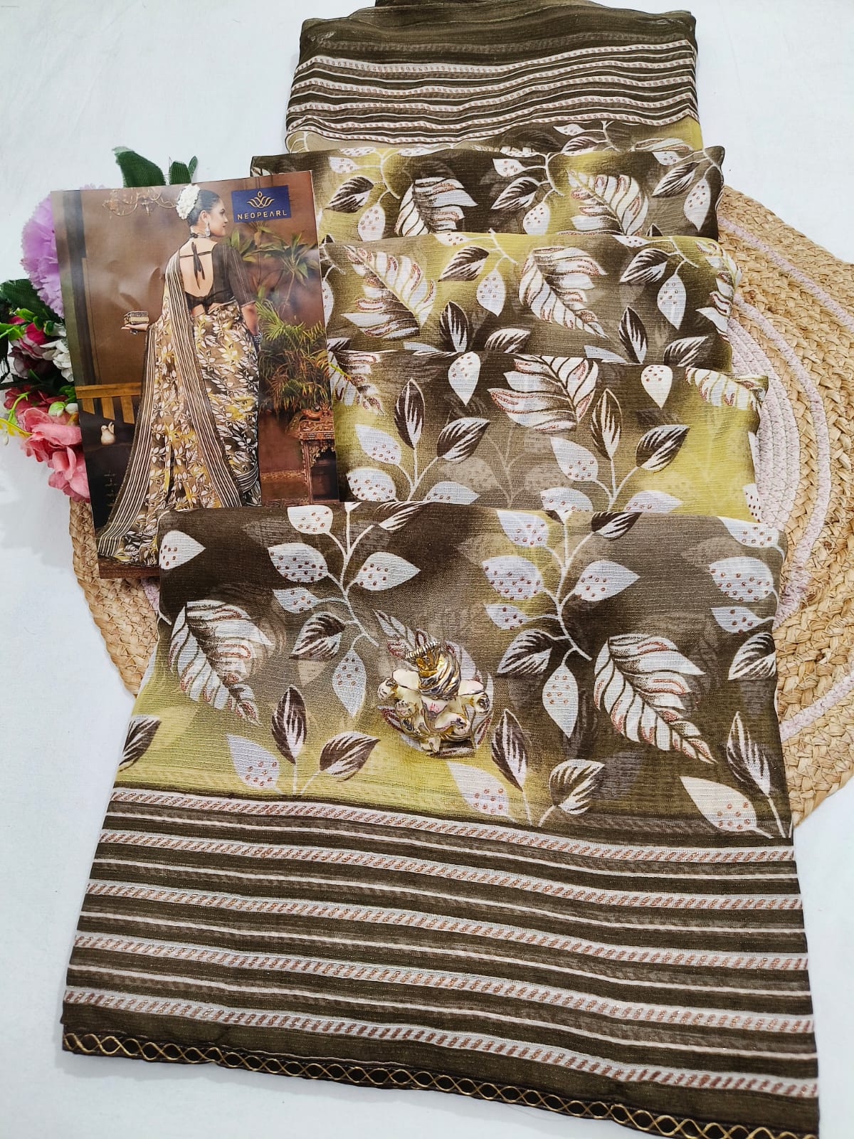 Shubh Sarees - Zomato Jari Print Saree