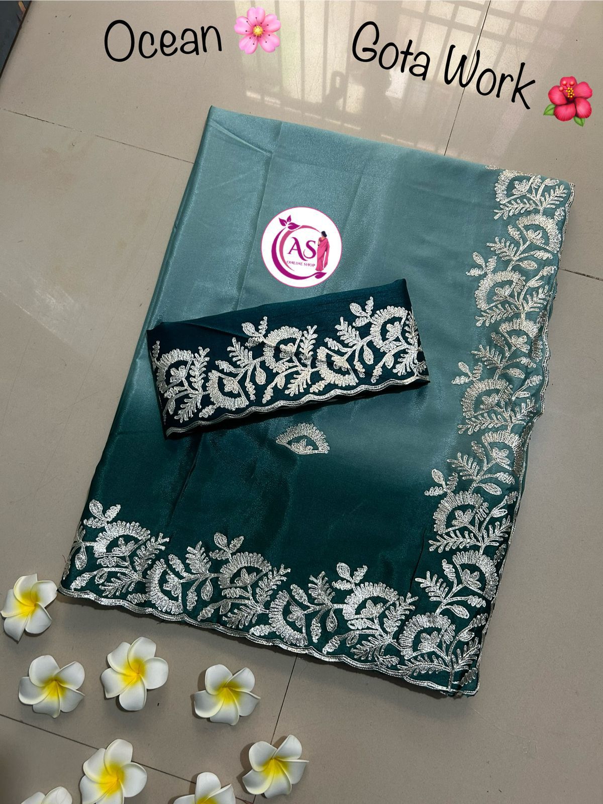 Shubh Sarees - Chinon Gota Work Saree