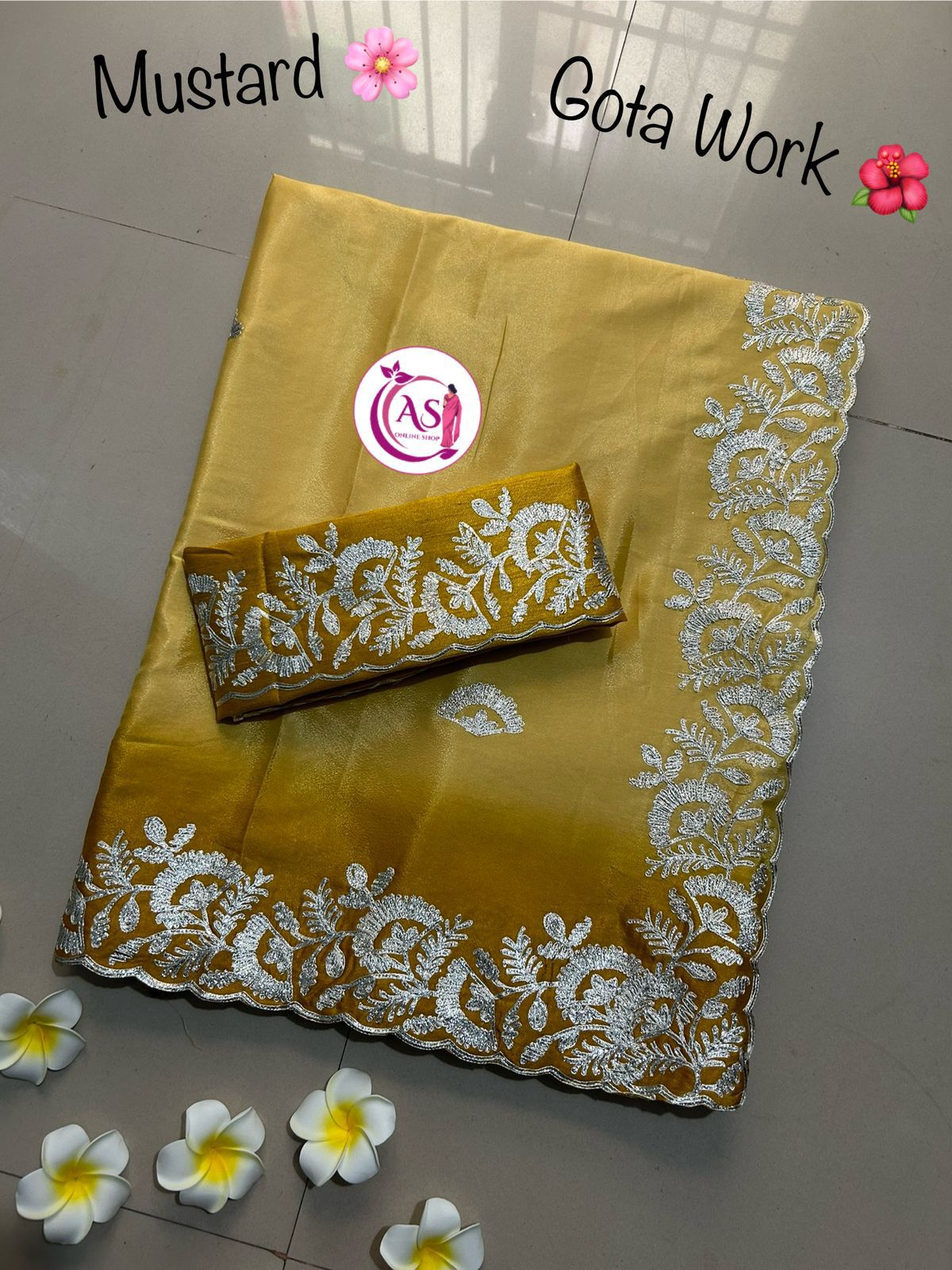 Shubh Sarees - Chinon Gota Work Saree