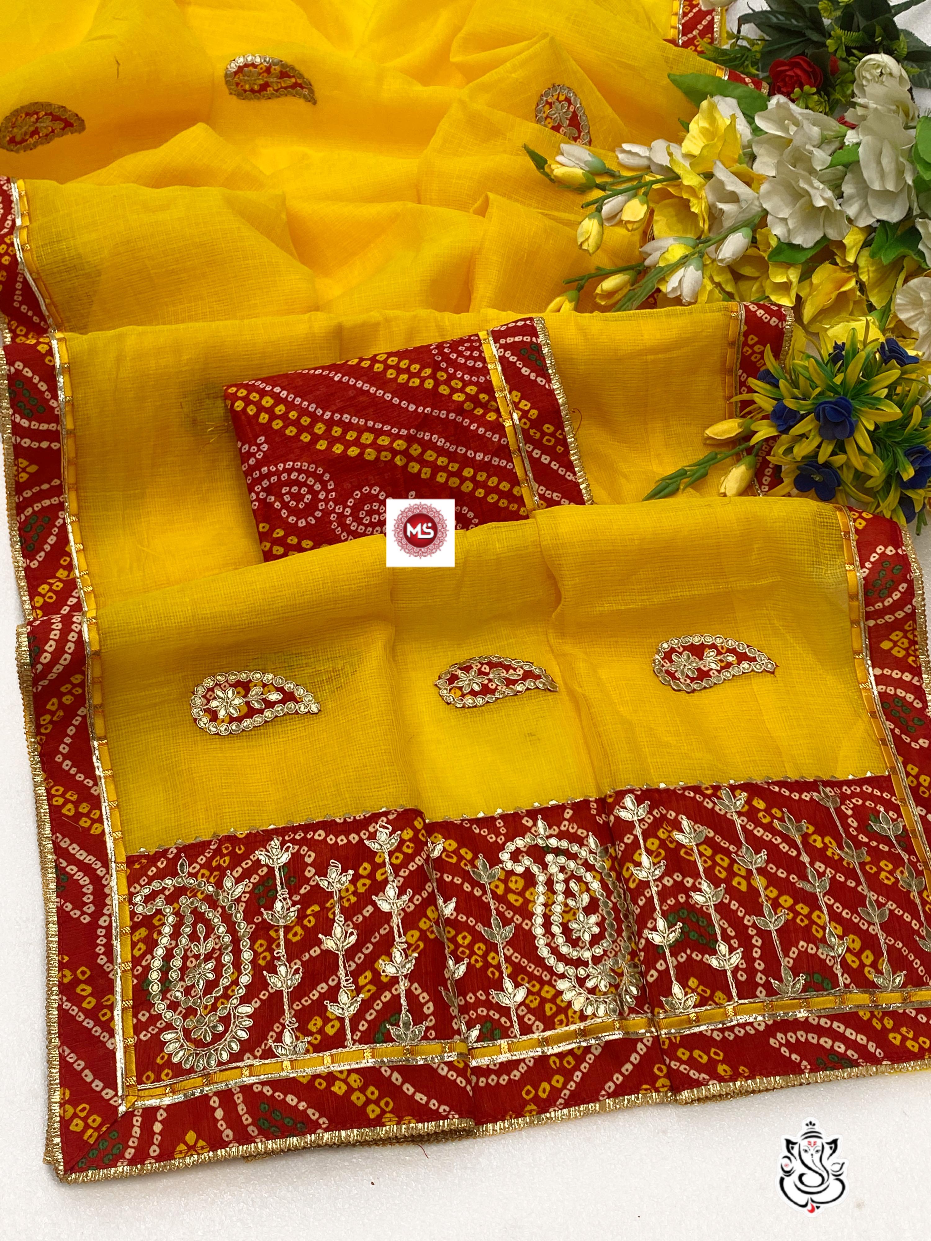 Shubh Sarees - Kota Doriya Bandhej Saree