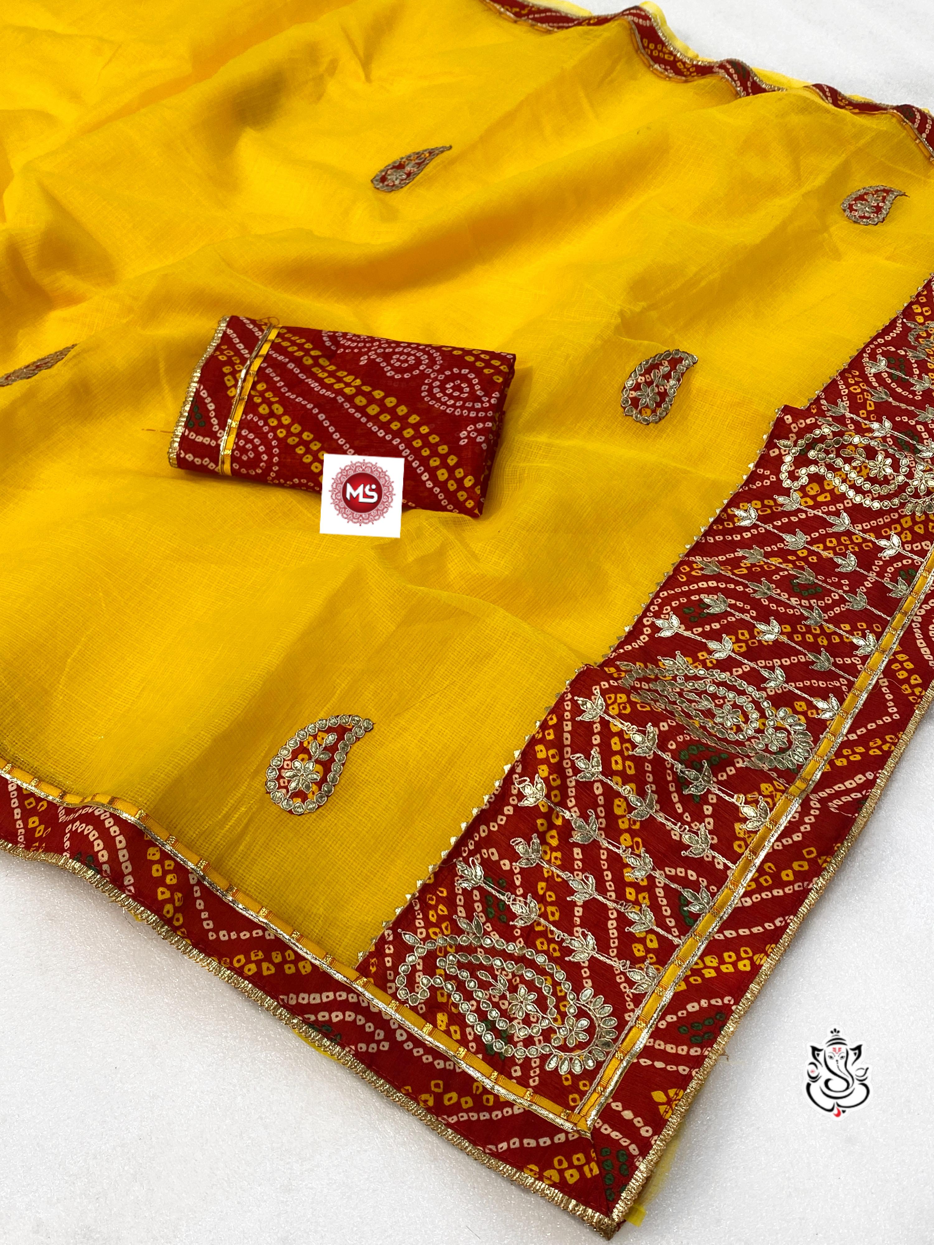 Shubh Sarees - Kota Doriya Bandhej Saree