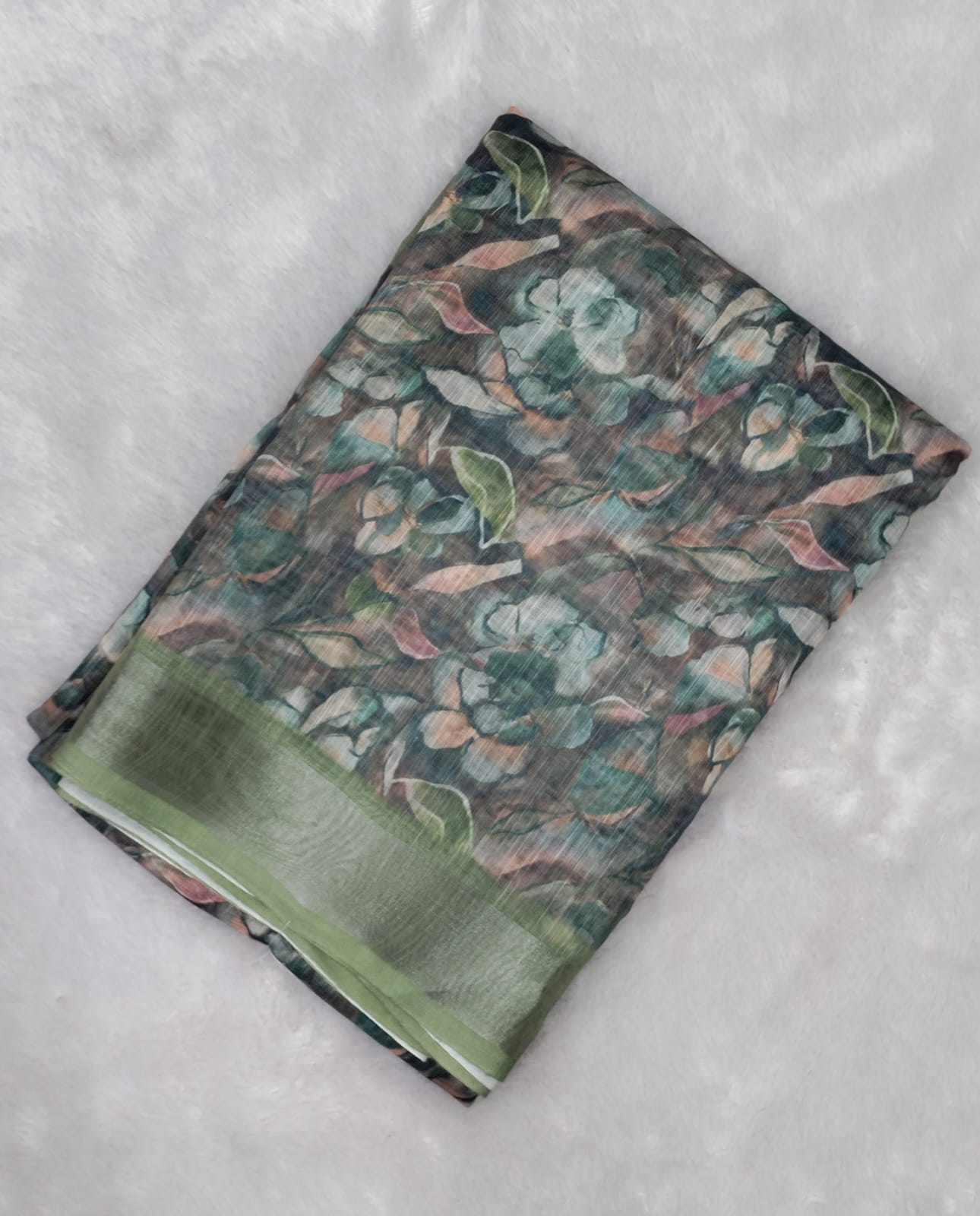 Shubh Sarees - Linen Digital Print Saree