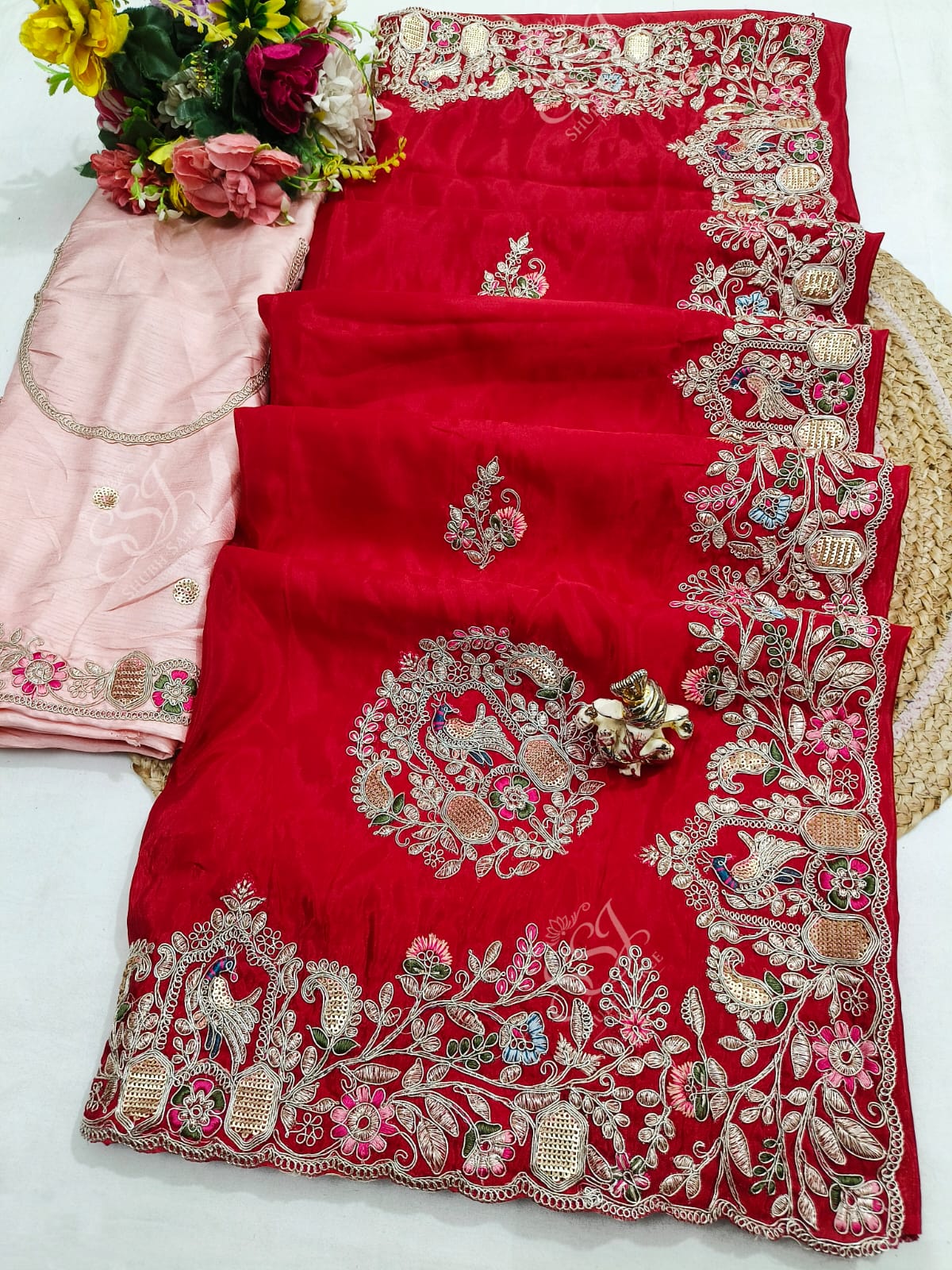 Shubh Sarees - Designer Embroidery Silk Saree
