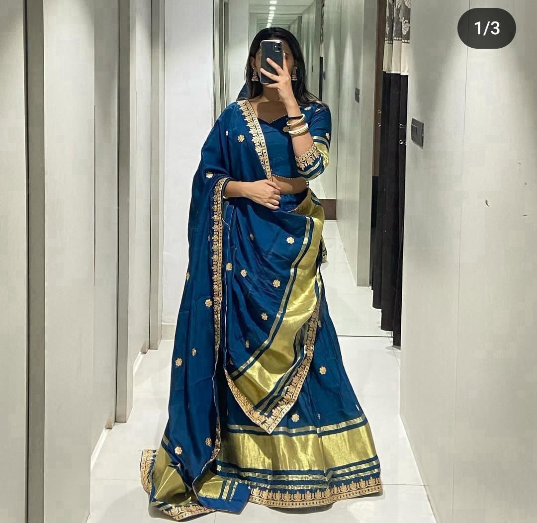 Shubh Sarees - Gota Work Silk Lehenga