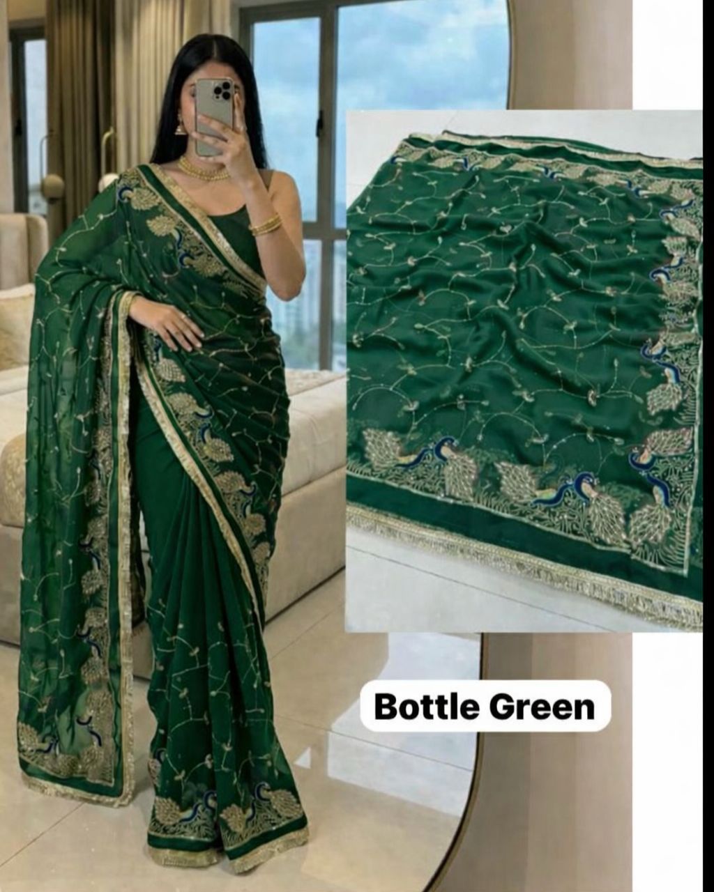 Sequence Work Georgette Saree