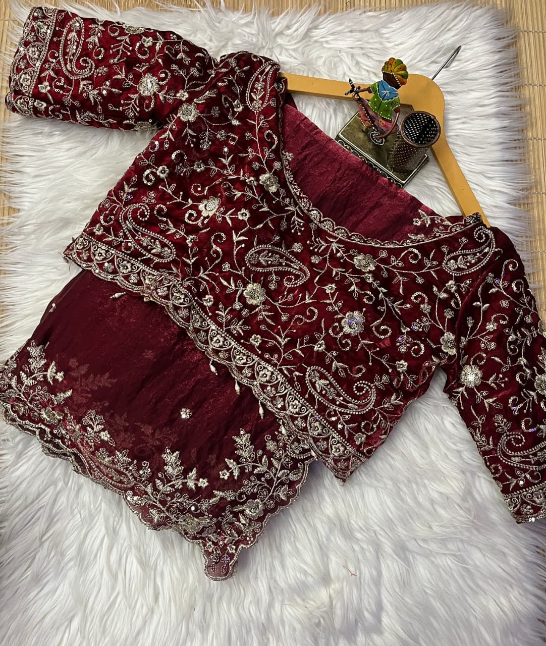 Shubh Sarees - Embroidery Sequence Satin Saree