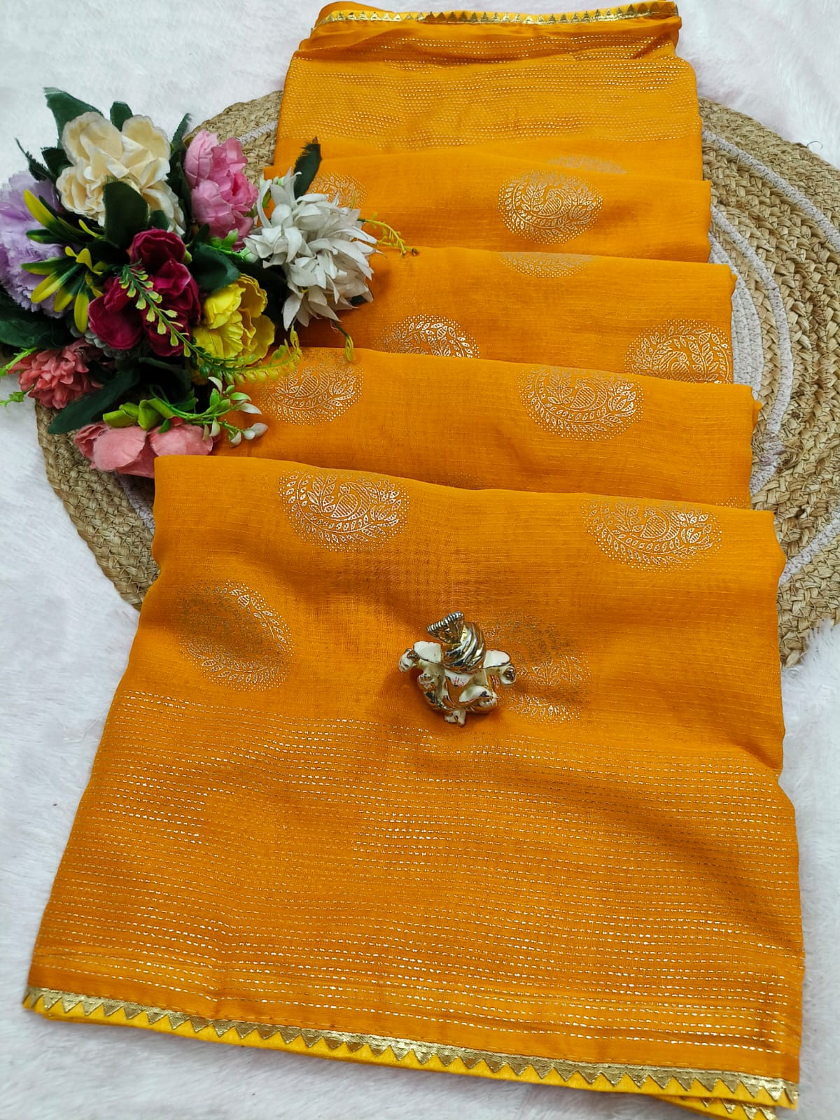 Shubh Sarees - Foil Print Georgette Saree