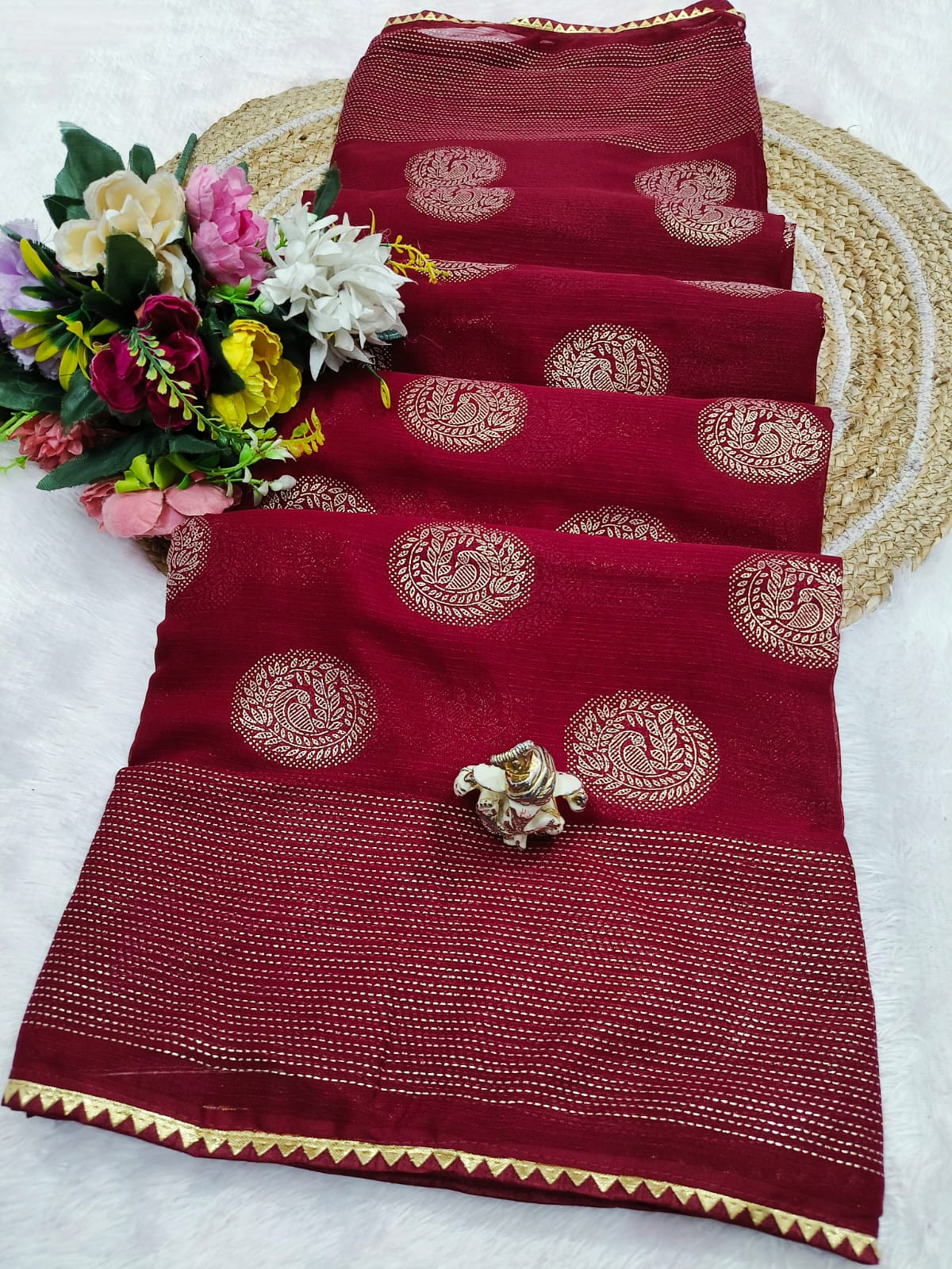 Shubh Sarees - Foil Print Georgette Saree