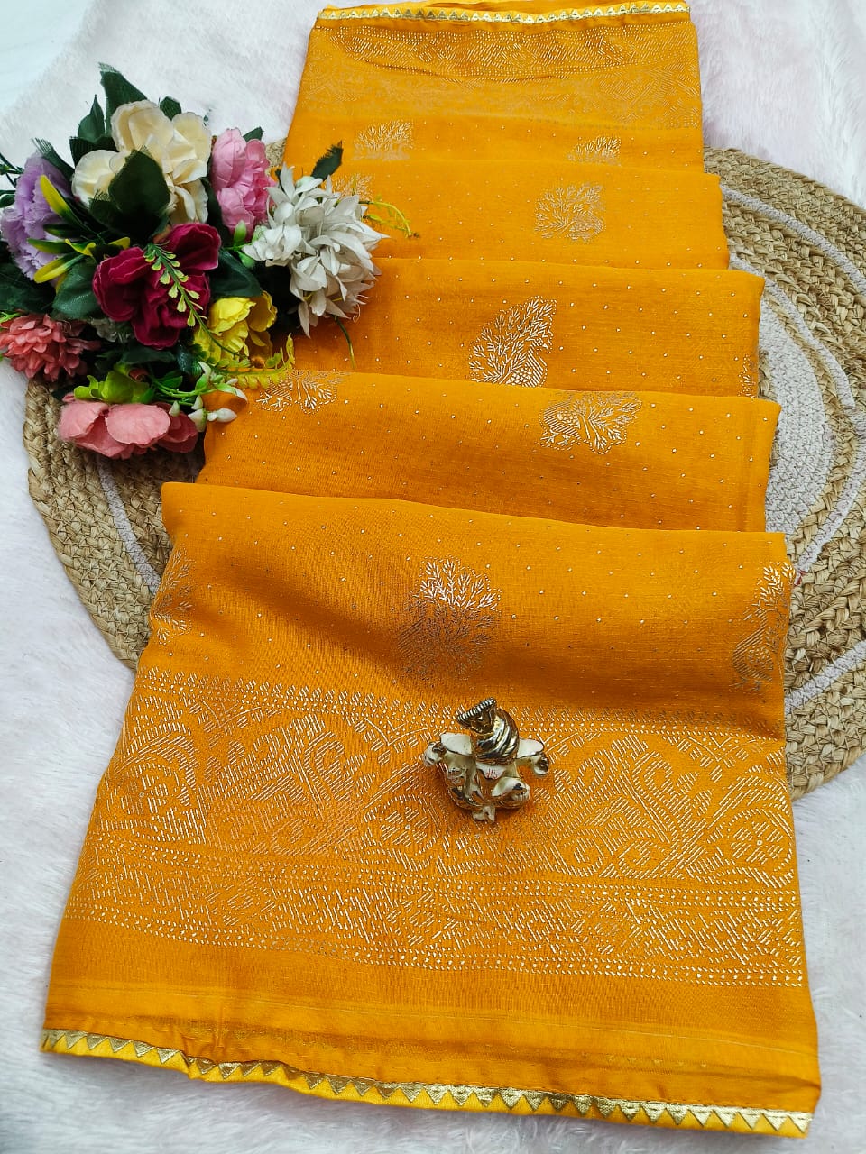 Shubh Sarees - Foil Print Georgette Saree