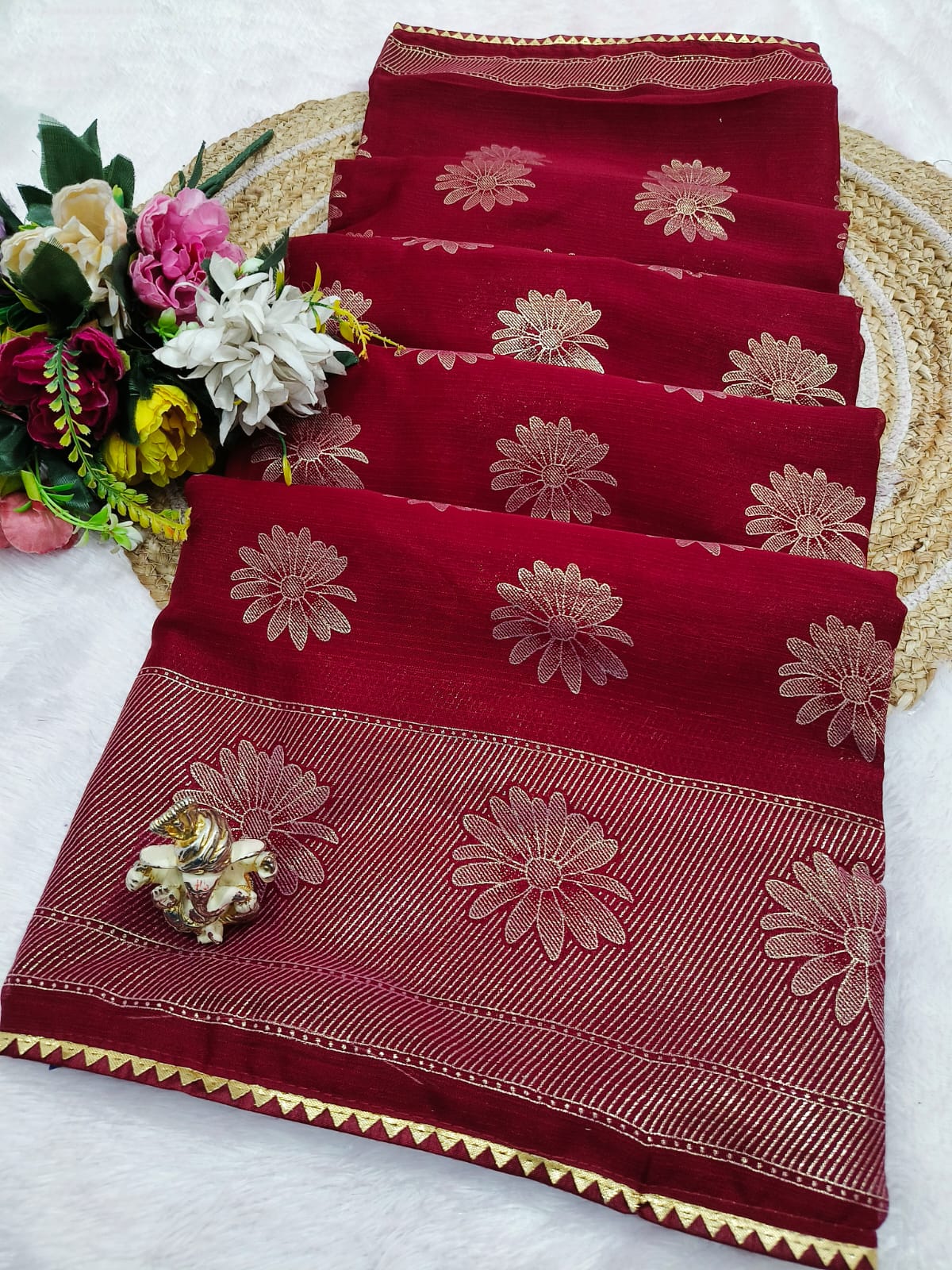 Shubh Sarees - Foil Print Georgette Saree