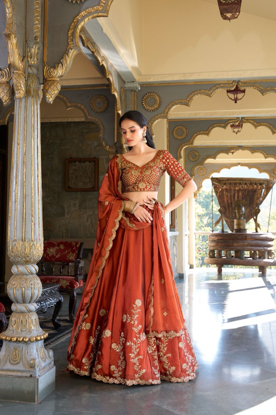 Shubh Sarees - Sequins Embroidery Silk Lehenga
