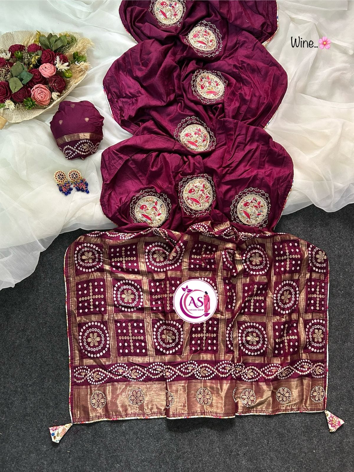 Shubh Sarees - Bandhej Zari Silk Saree