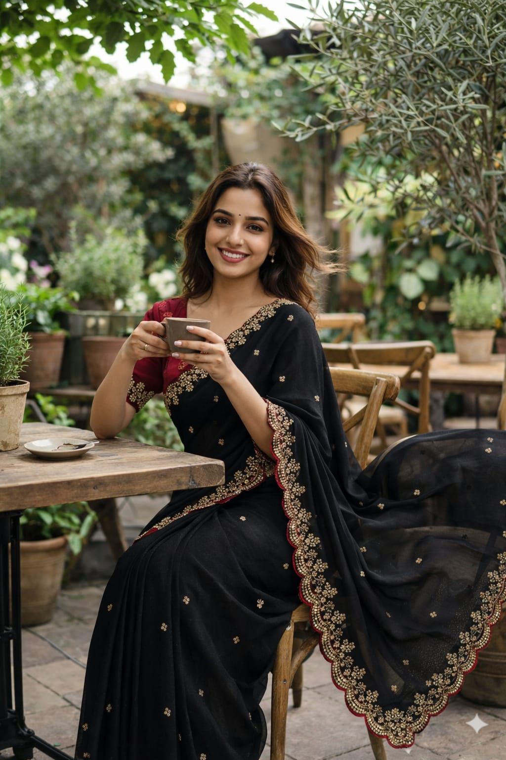 Shubh Sarees - Sequence Embroidery Georgette Saree