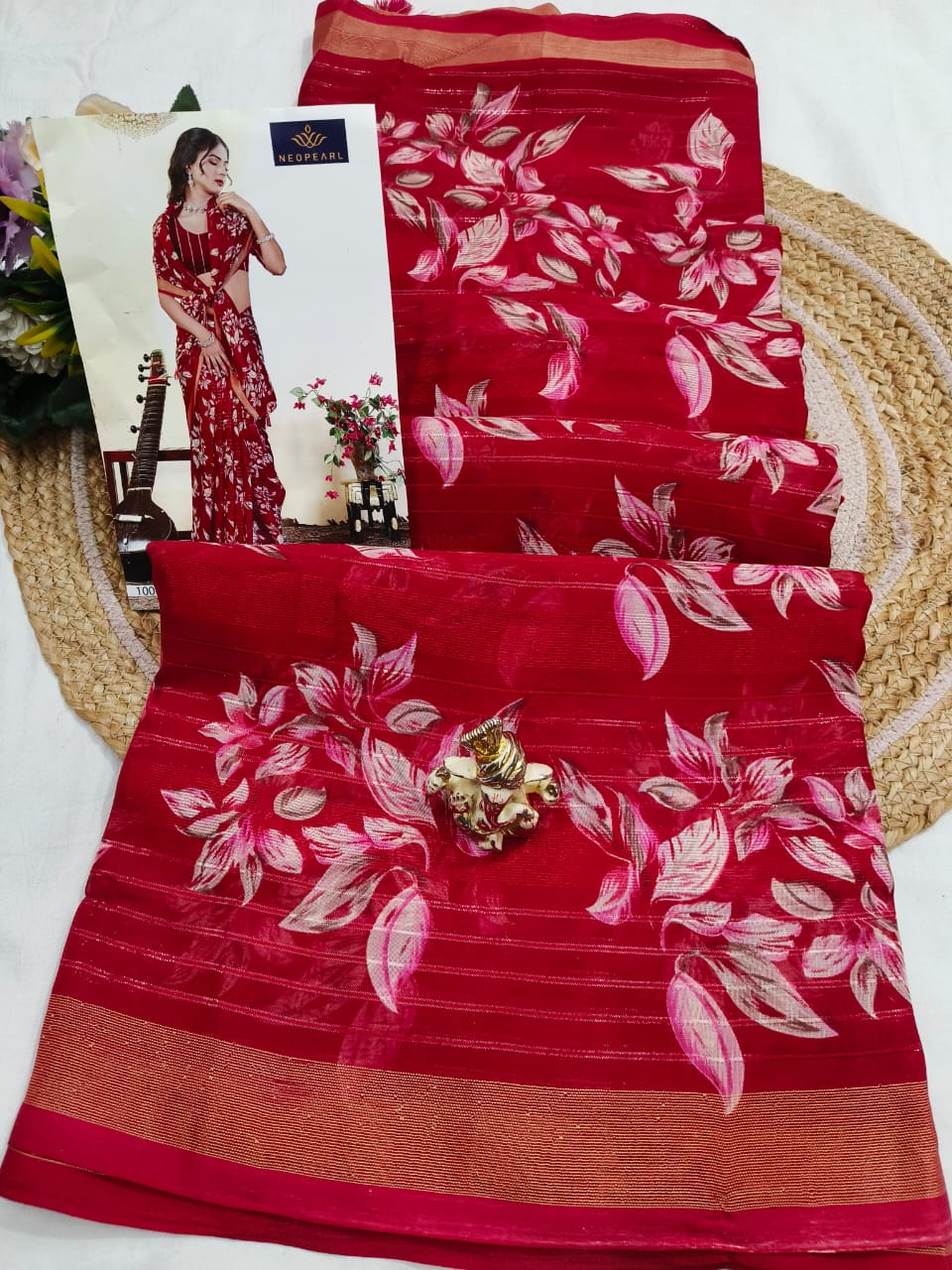 Shubh Sarees - Floral Print Georgette Saree