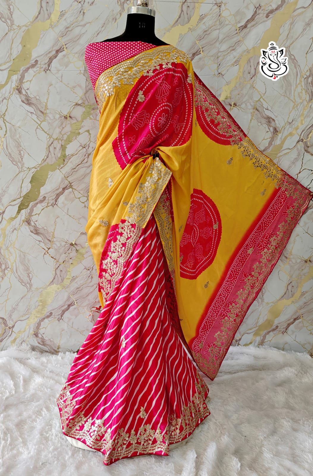 Shubh Sarees - Foil Embroidery Silk Saree