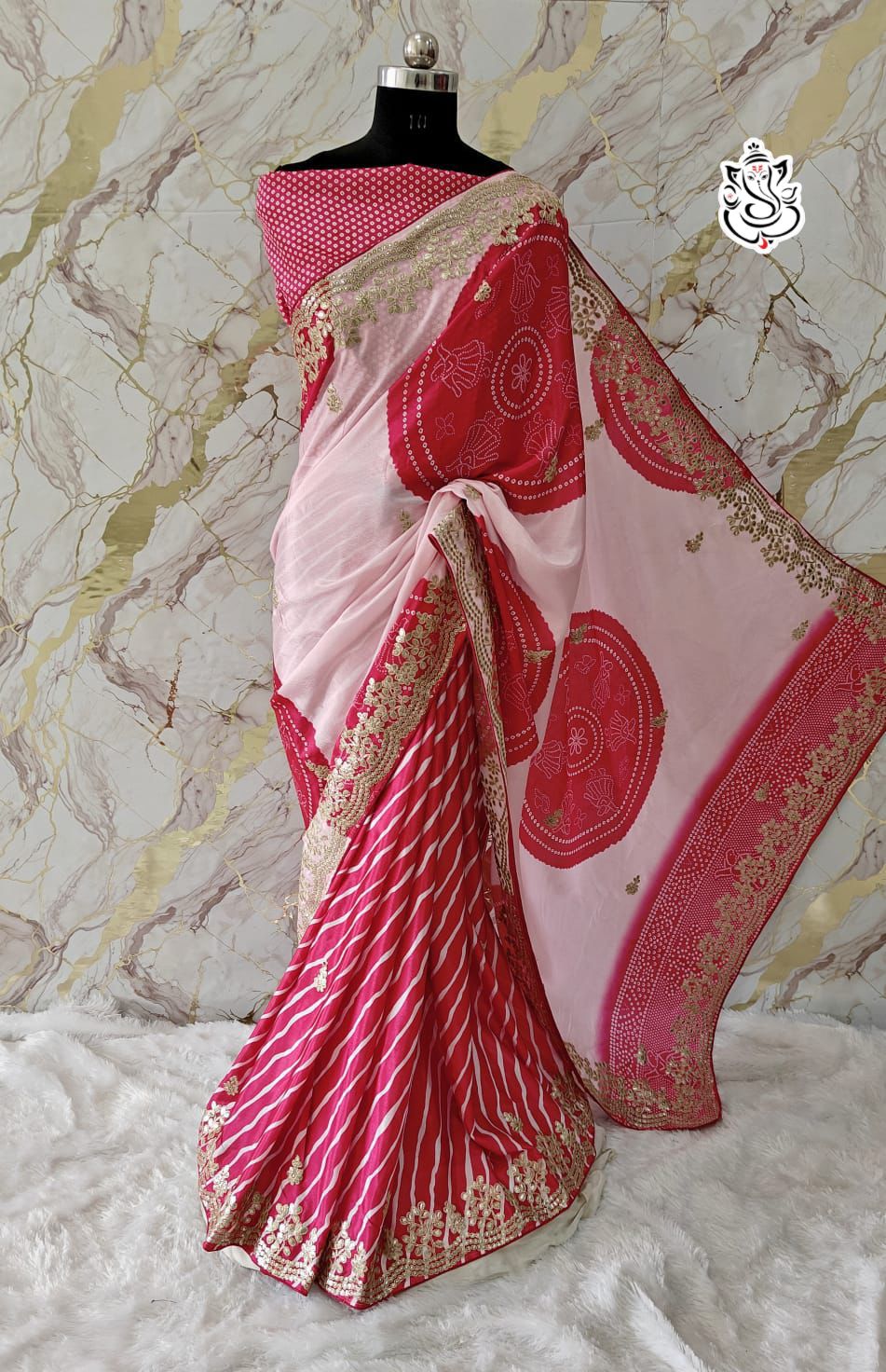 Shubh Sarees - Foil Embroidery Silk Saree