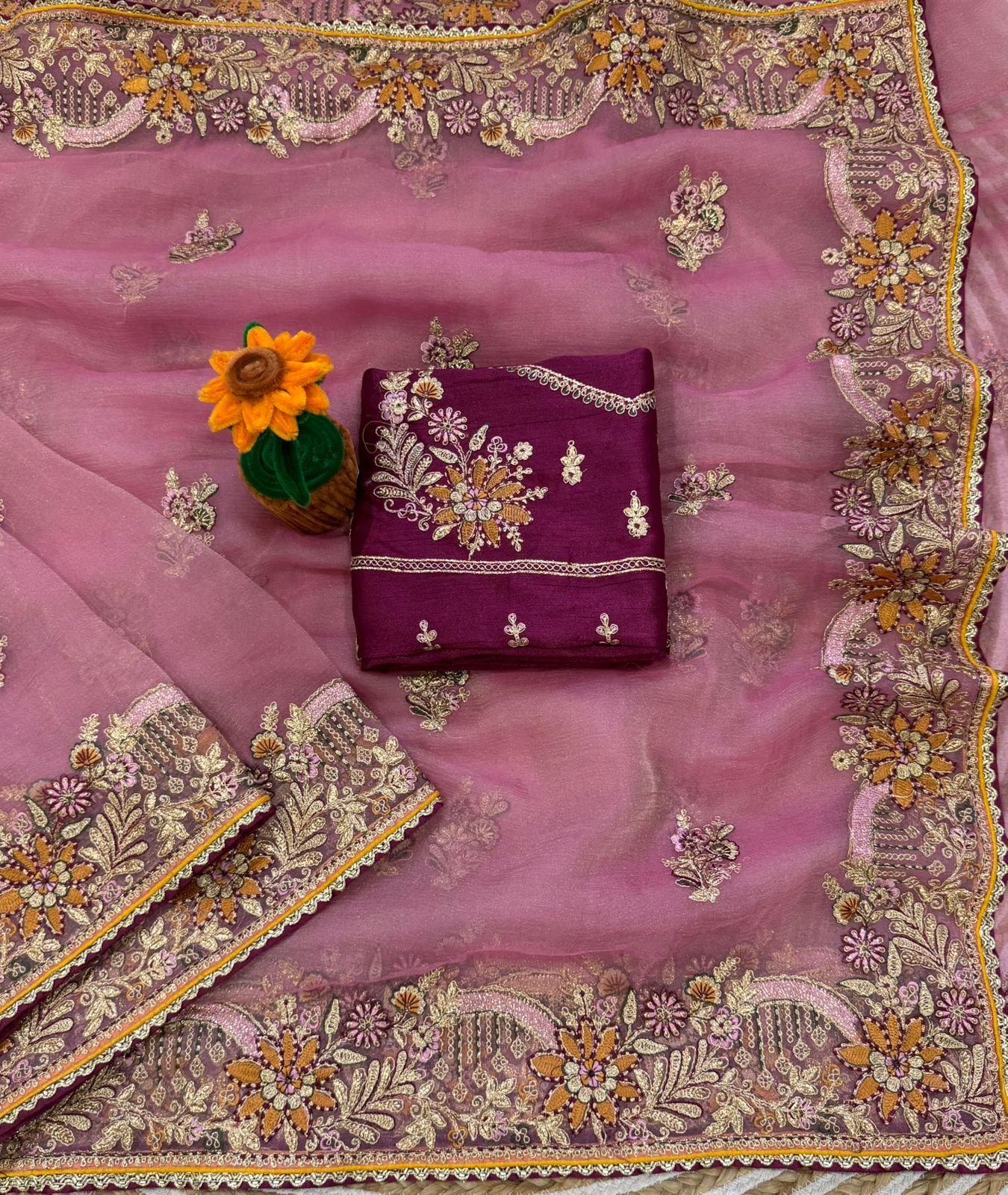 Shubh Sarees - Zari Embroidery Silk Saree