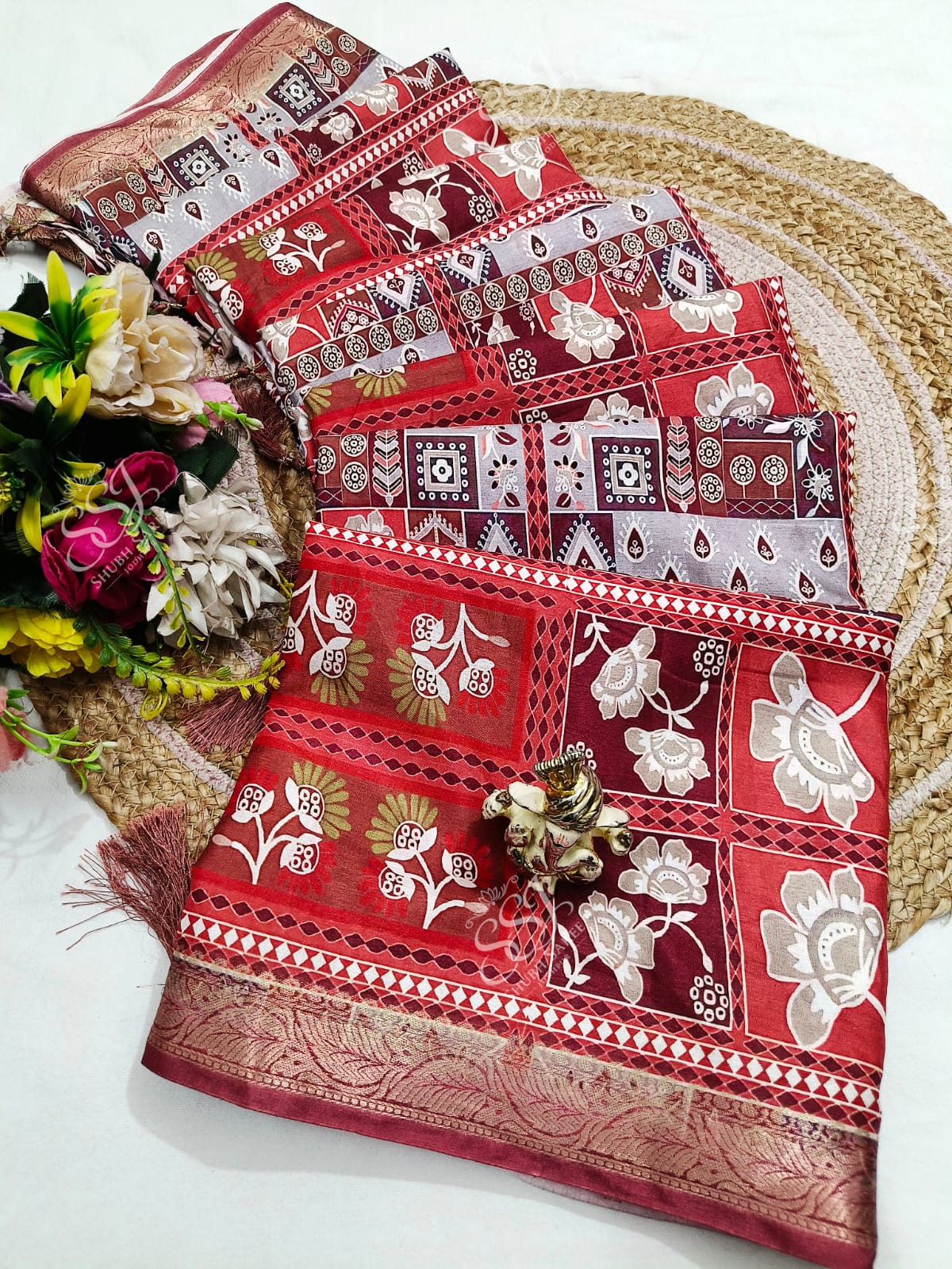 Digital Print Tussar Saree