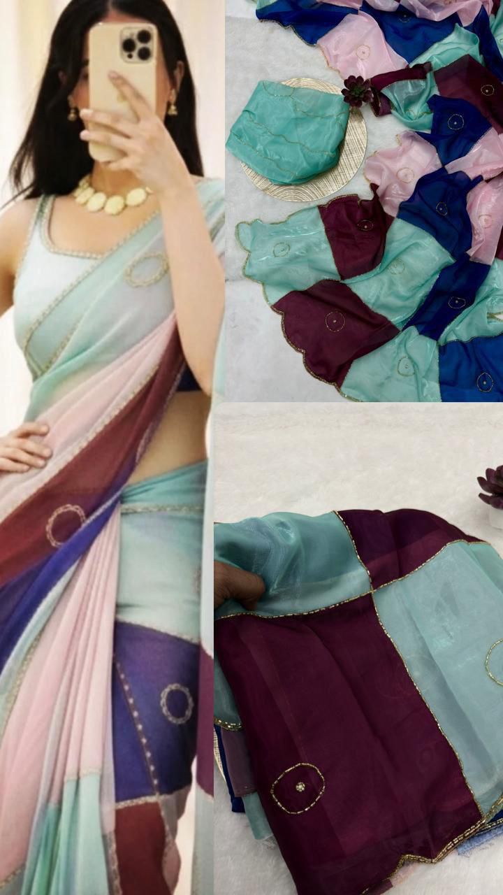 Shubh Sarees - Space Silk Beads Saree