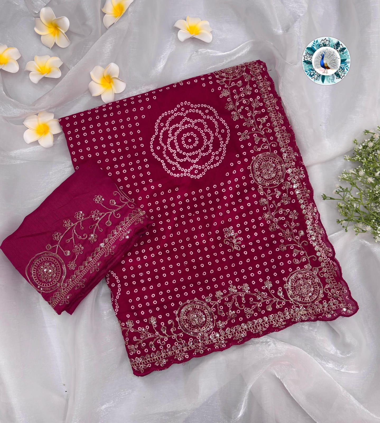 Shubh Sarees - Vichitra Silk Pitta Saree