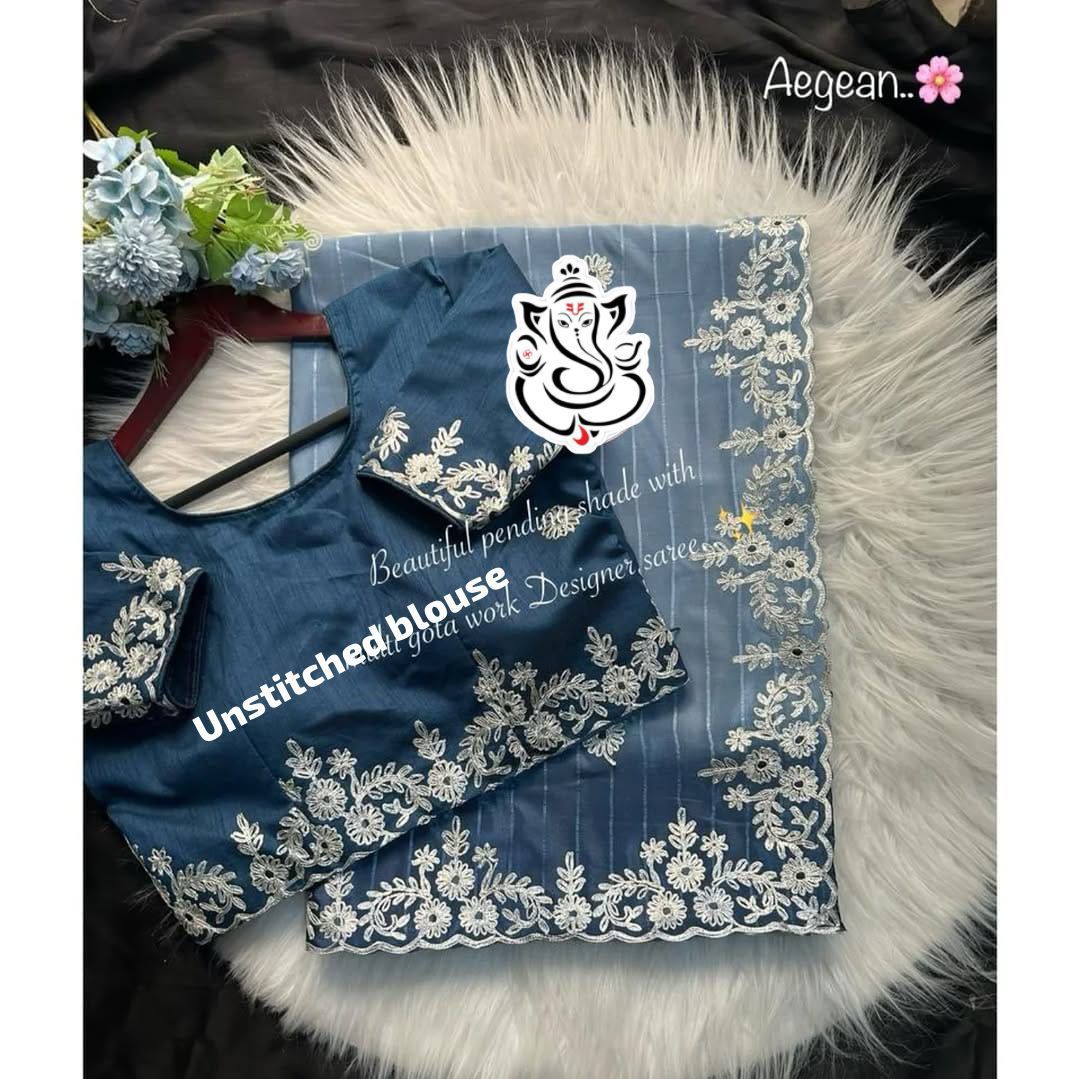 Crepe Silk Gota Saree