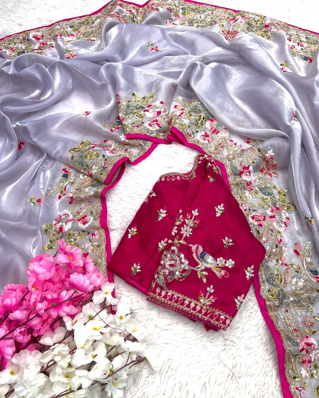 Jimmy Choo Embroidery Saree