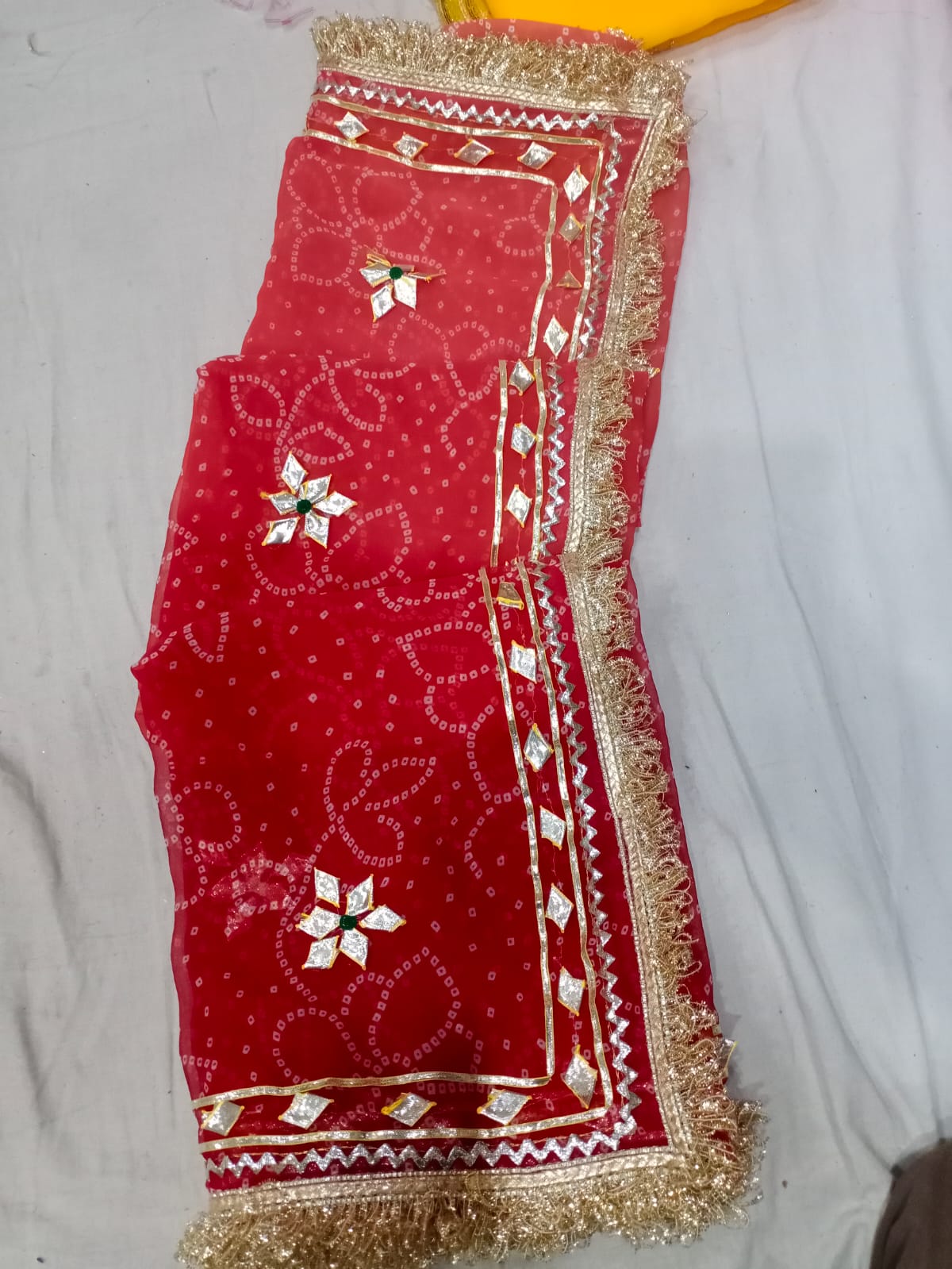Shubh Sarees - Georgette Chunadi Gota Saree