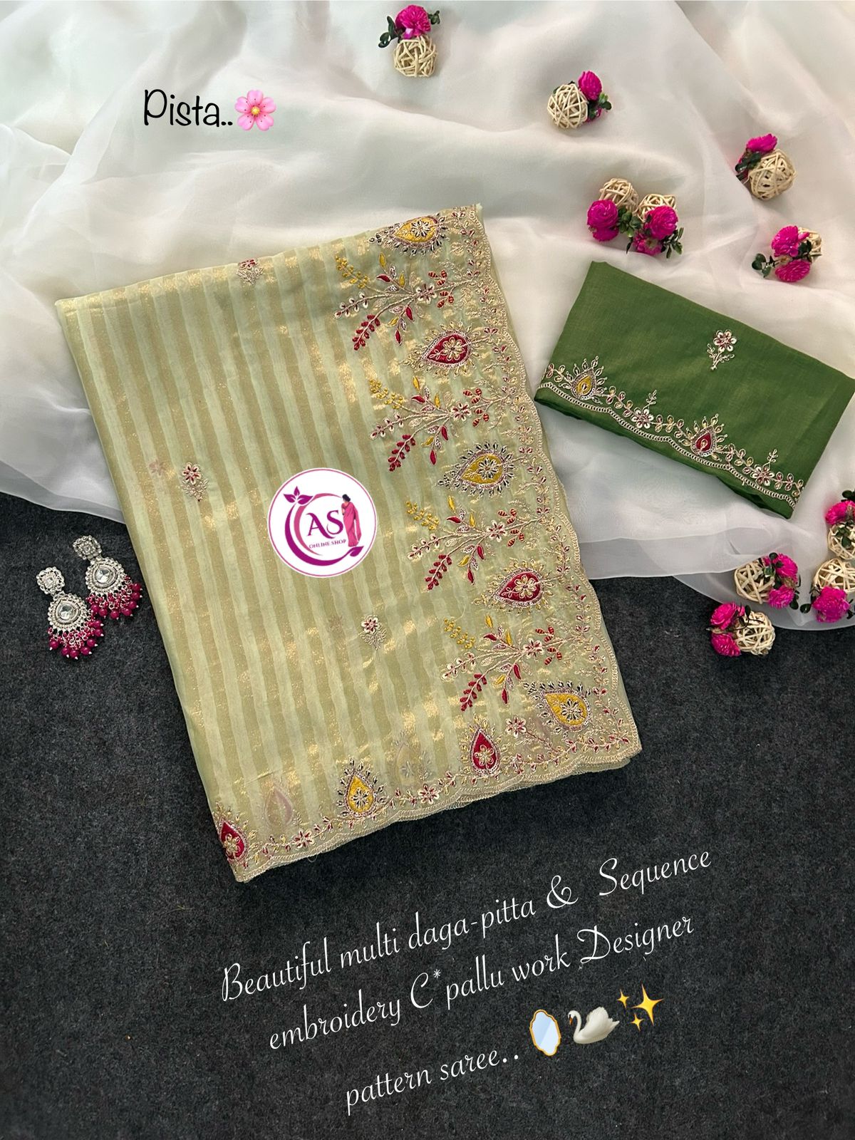 Shubh Sarees - Padmini Silk Embroidery Saree