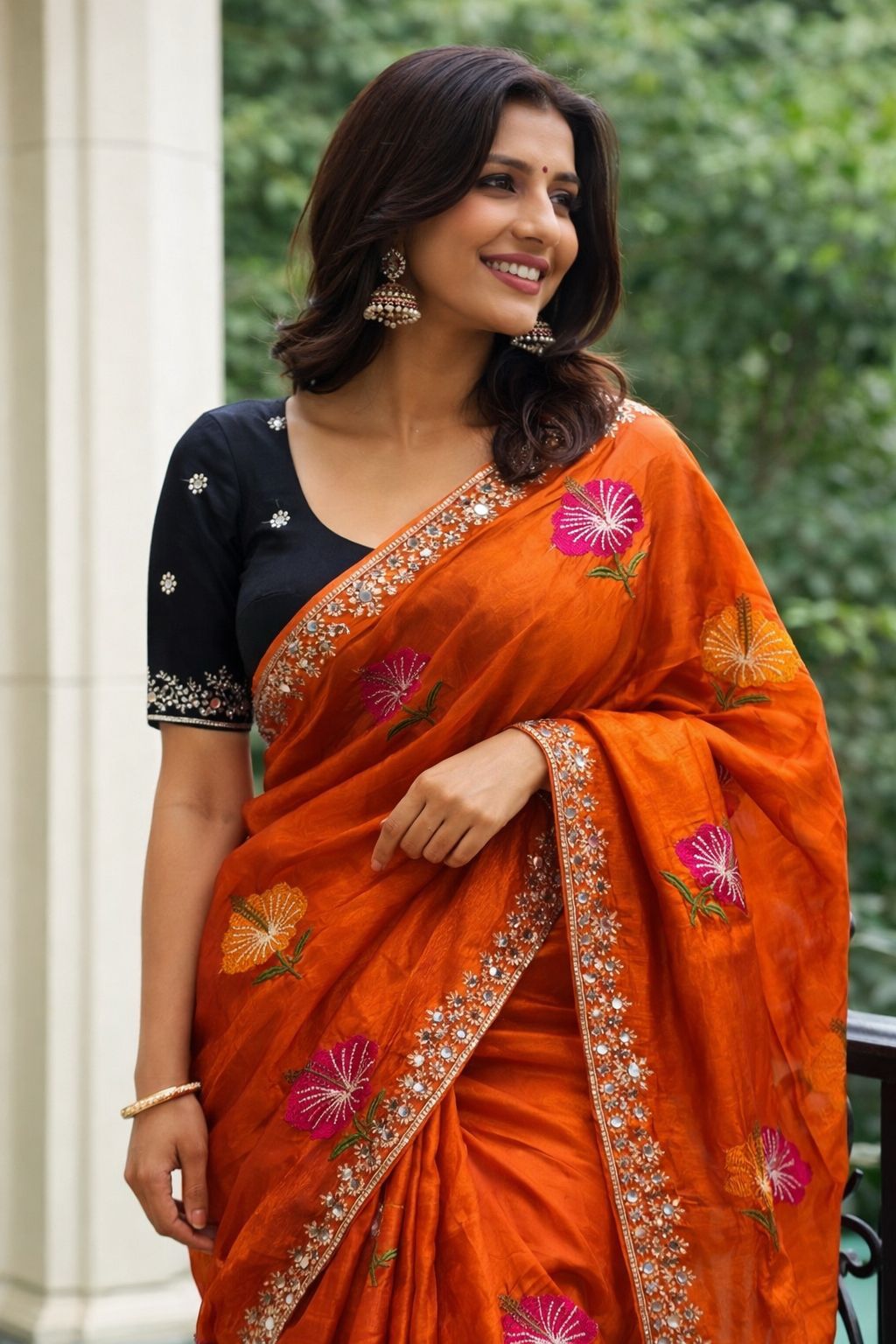 Rangoli Mirror Work Saree