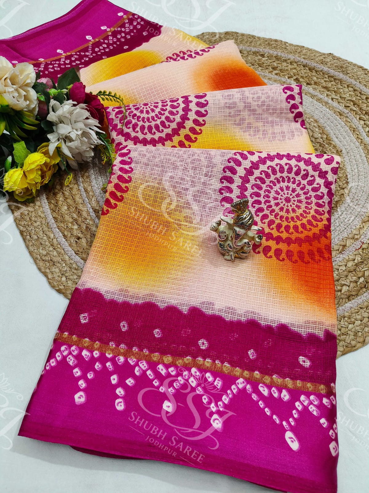Shubh Sarees - Cotton Print Designer Saree