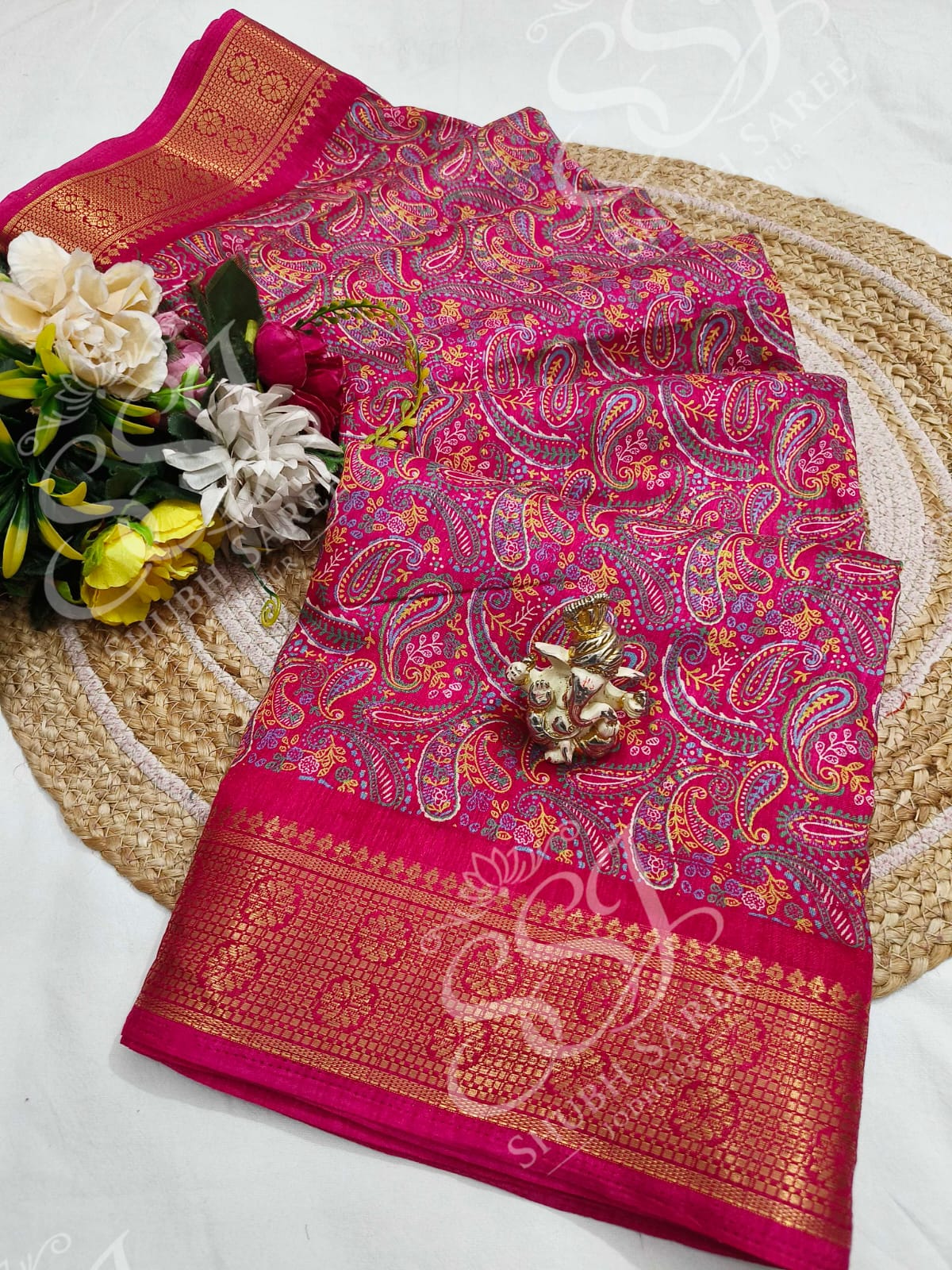 Shubh Sarees - Dola Silk Digital Saree