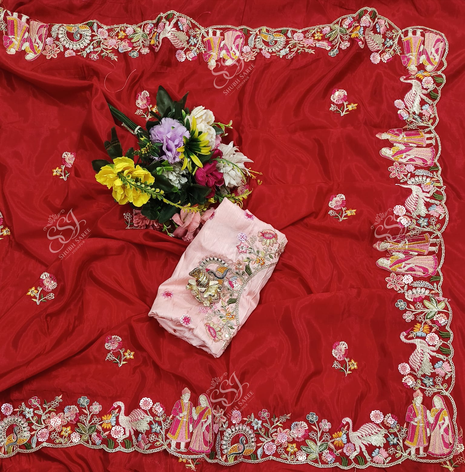 Designer Embroidery Silk Saree