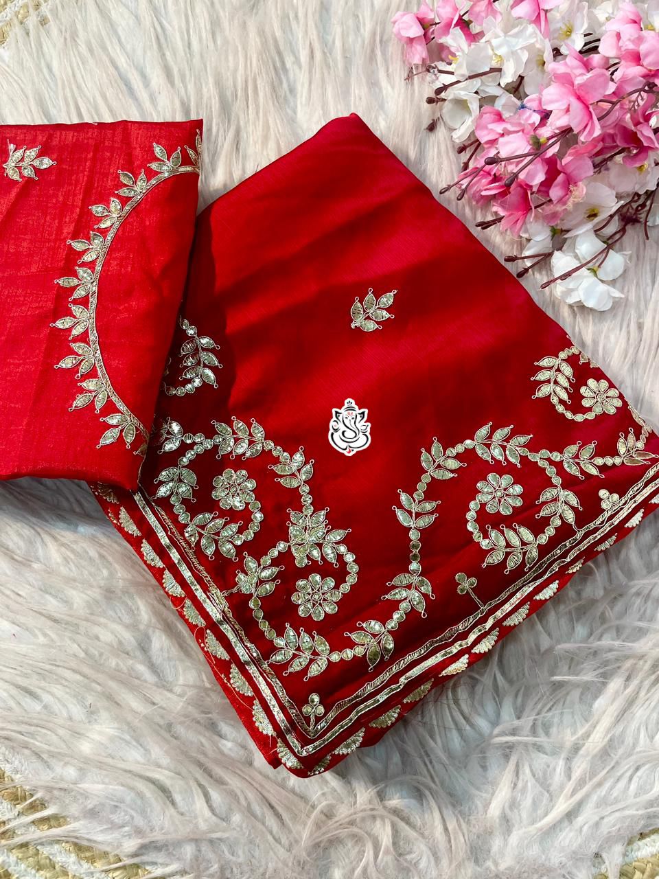 Shubh Sarees - Rangoli Silk Gota Saree