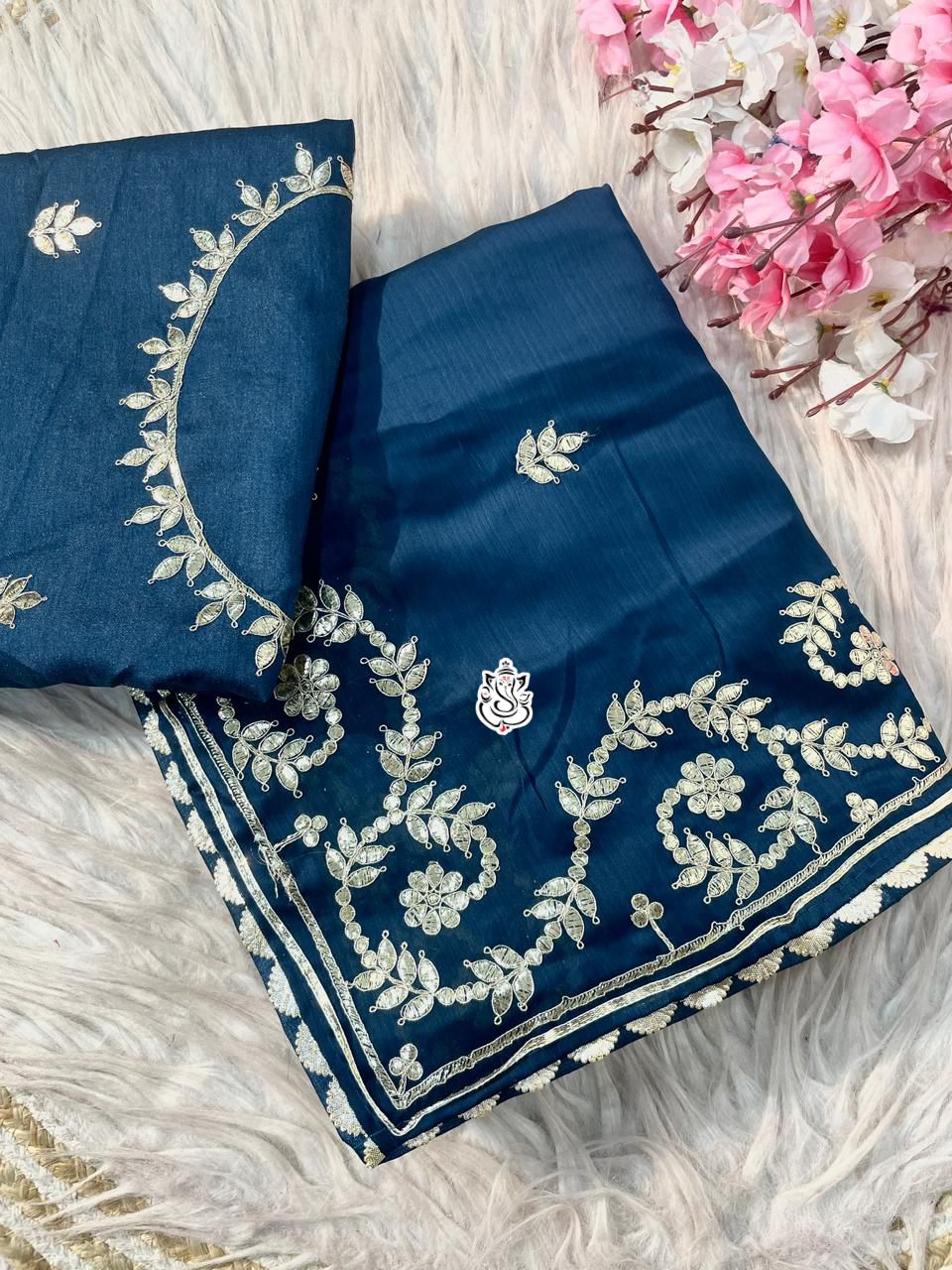 Shubh Sarees - Rangoli Silk Gota Saree