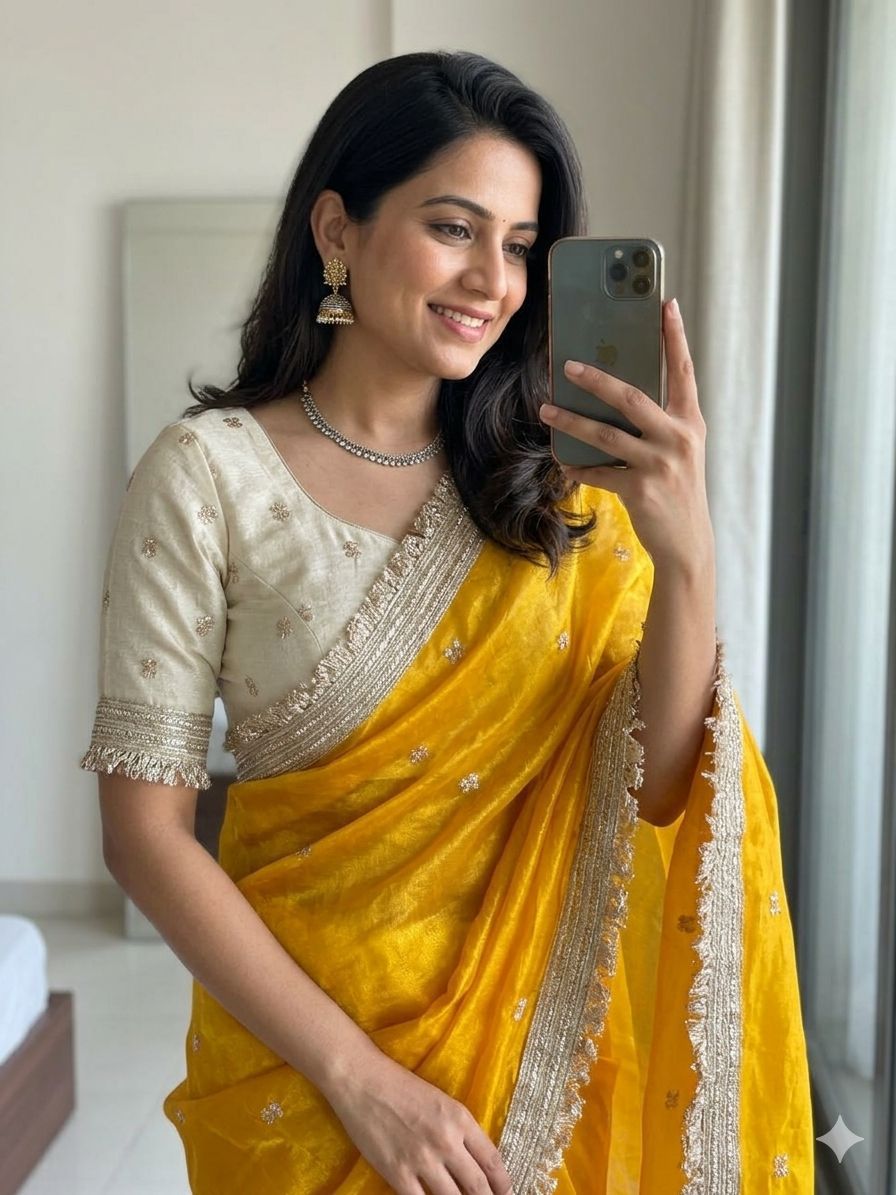 Shubh Sarees - Space Silk Sequence Saree