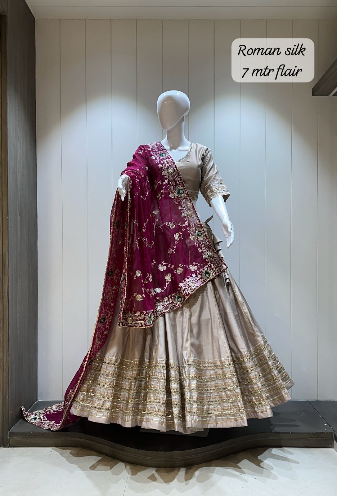 Shubh Sarees - Roman Silk Bridal Lehenga