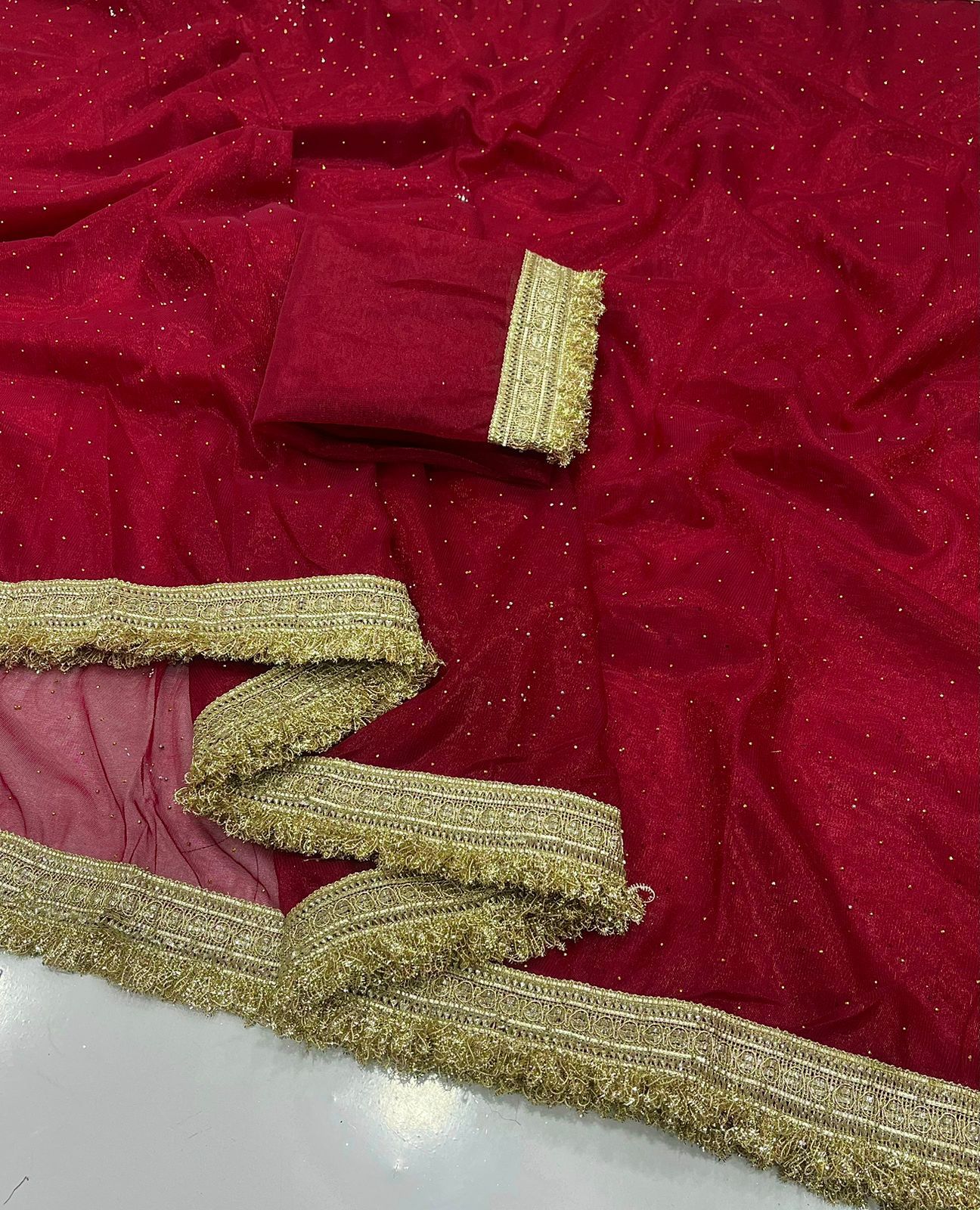 Shubh Sarees - Twills Butti Lace Saree