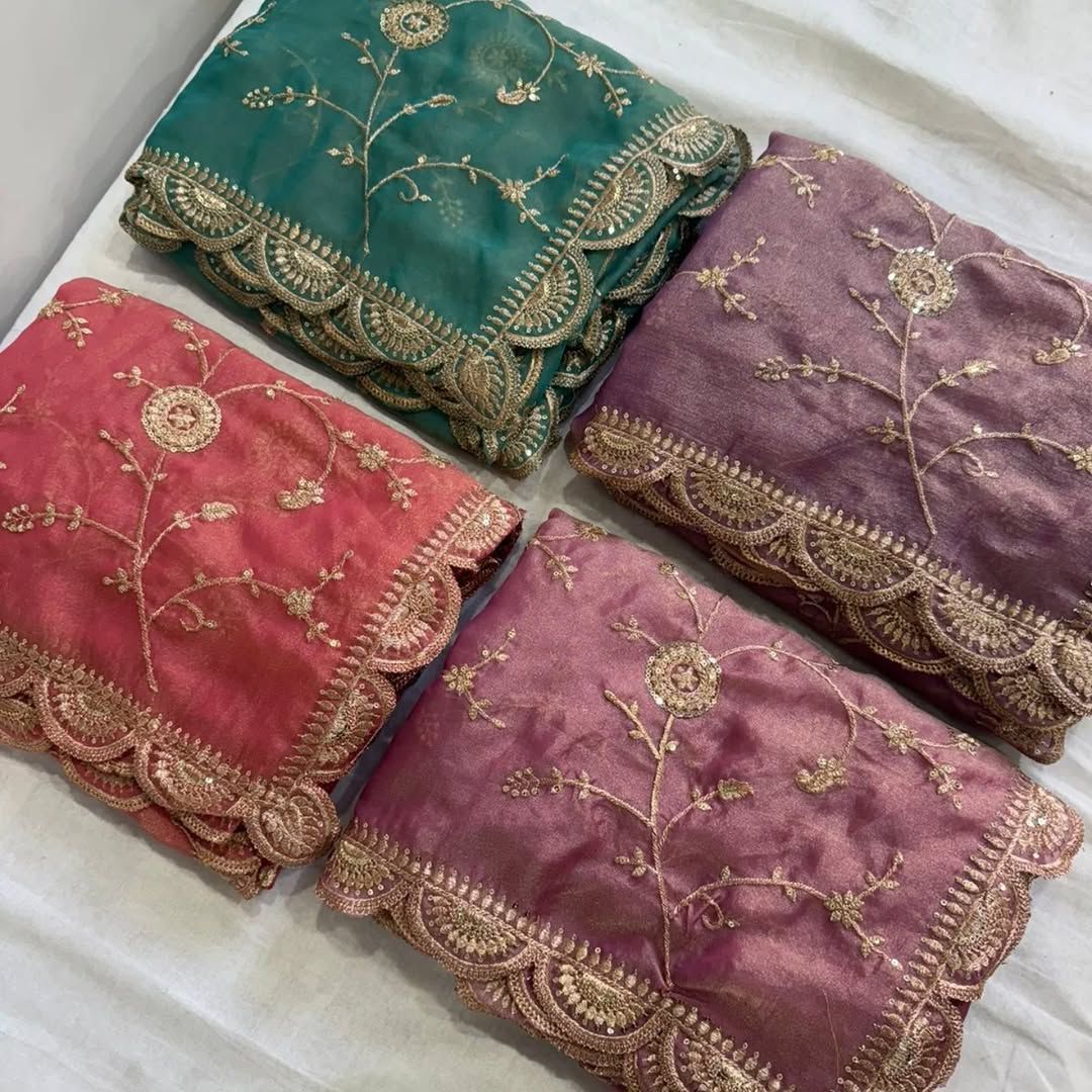 Moss Satin Sequence Saree