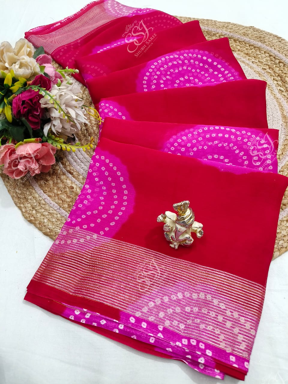 Leheriya Bandhej Saree