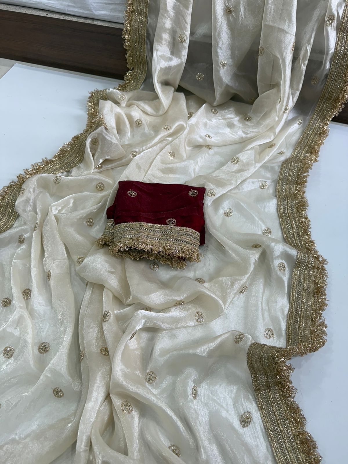 Satin Sequence Work Saree