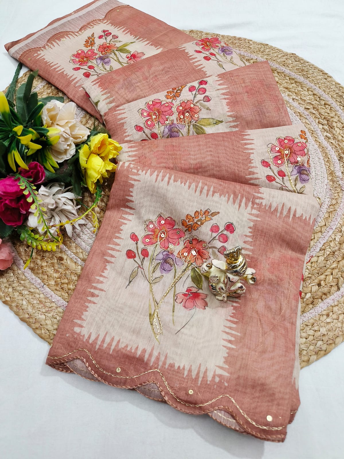 Malmal Cotton Fancy Saree