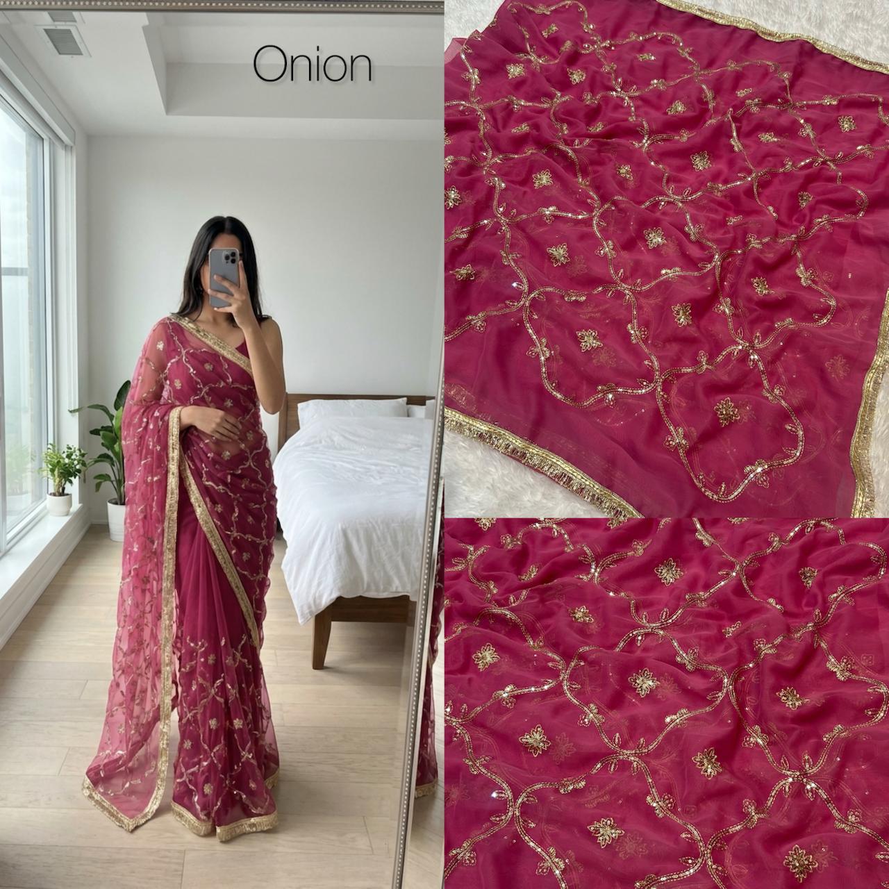 Georgette Sequence Saree