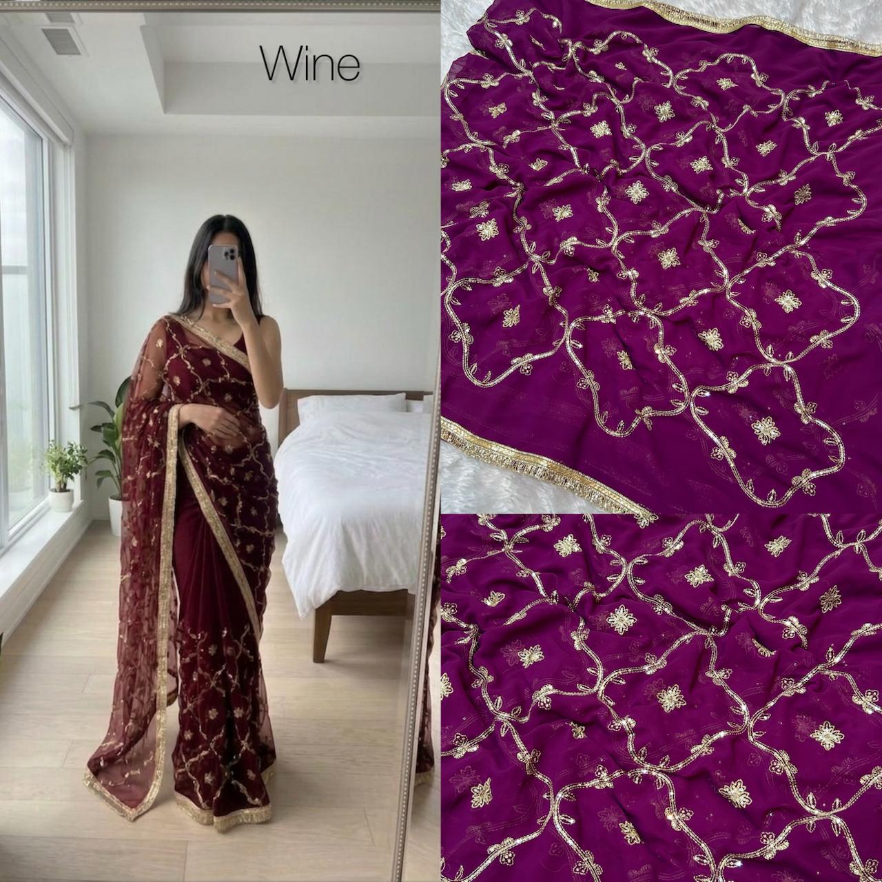 Georgette Sequence Saree