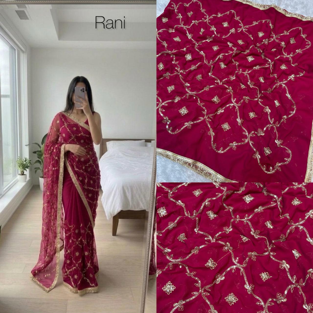 Georgette Sequence Saree